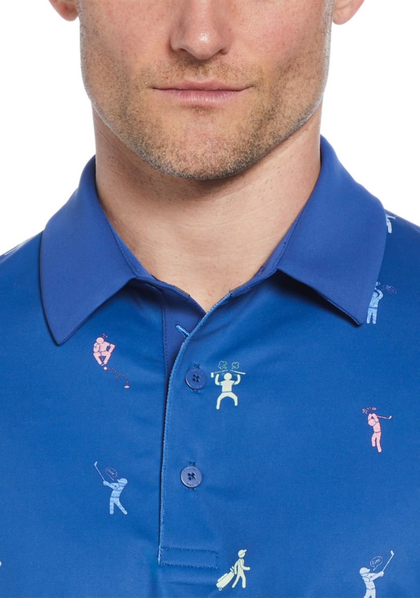 Mens Time Lapse Print Short Sleeve Golf Polo Shirt