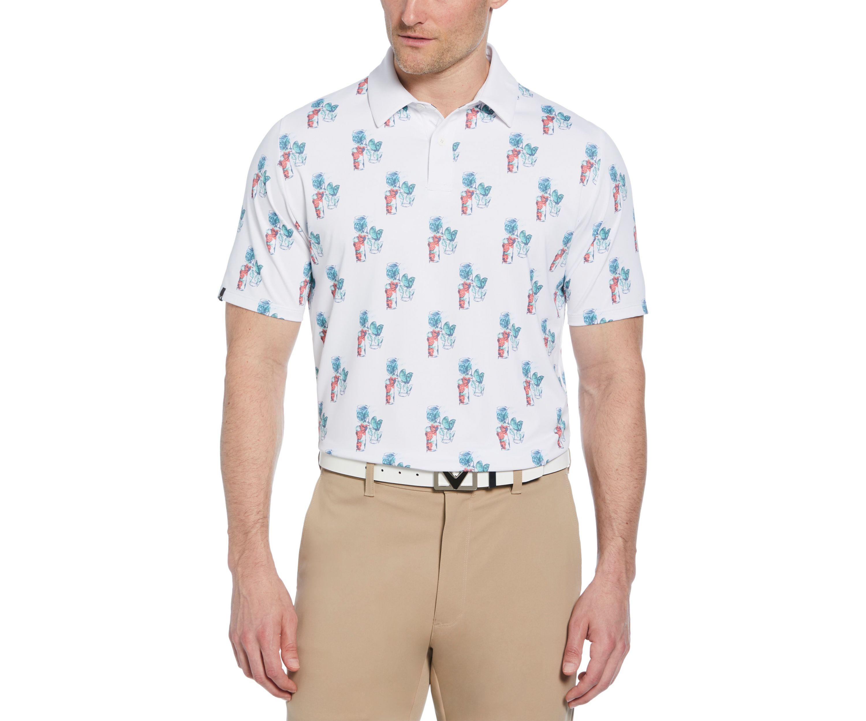 9th Hole Drink Print Short Sleeve Golf Polo Shirt