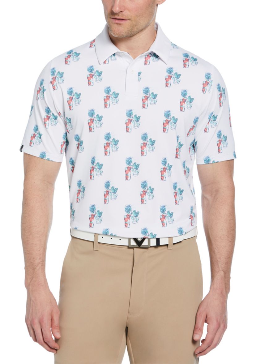 9th Hole Drink Print Short Sleeve Golf Polo Shirt