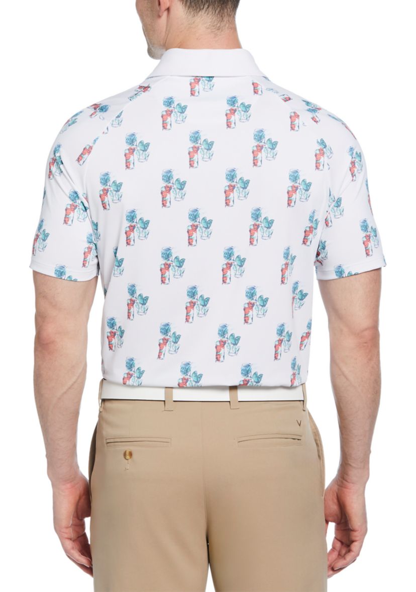 9th Hole Drink Print Short Sleeve Golf Polo Shirt
