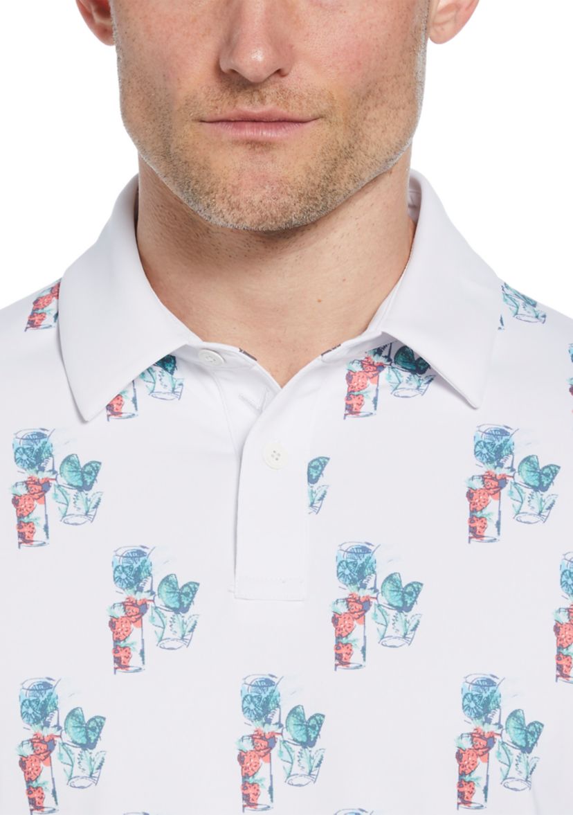 9th Hole Drink Print Short Sleeve Golf Polo Shirt