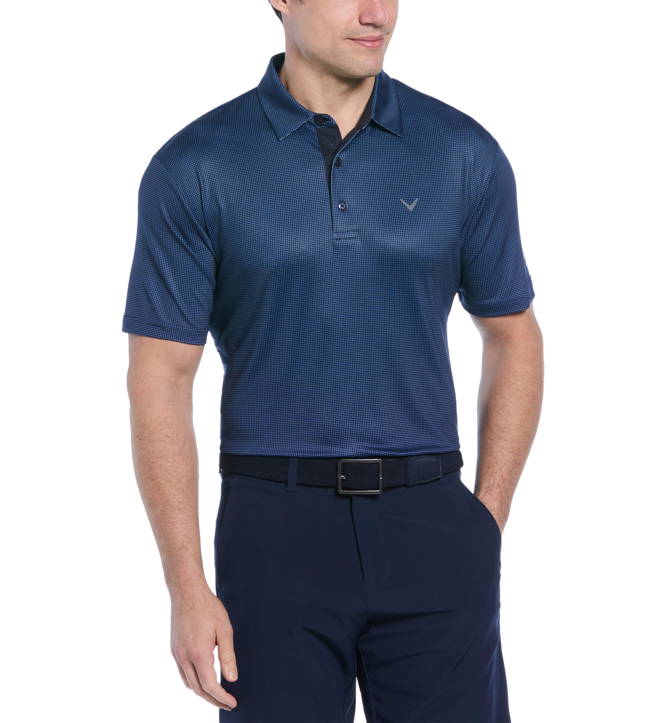 Mens Pro Spin Gingham Printed Polo Shirt
