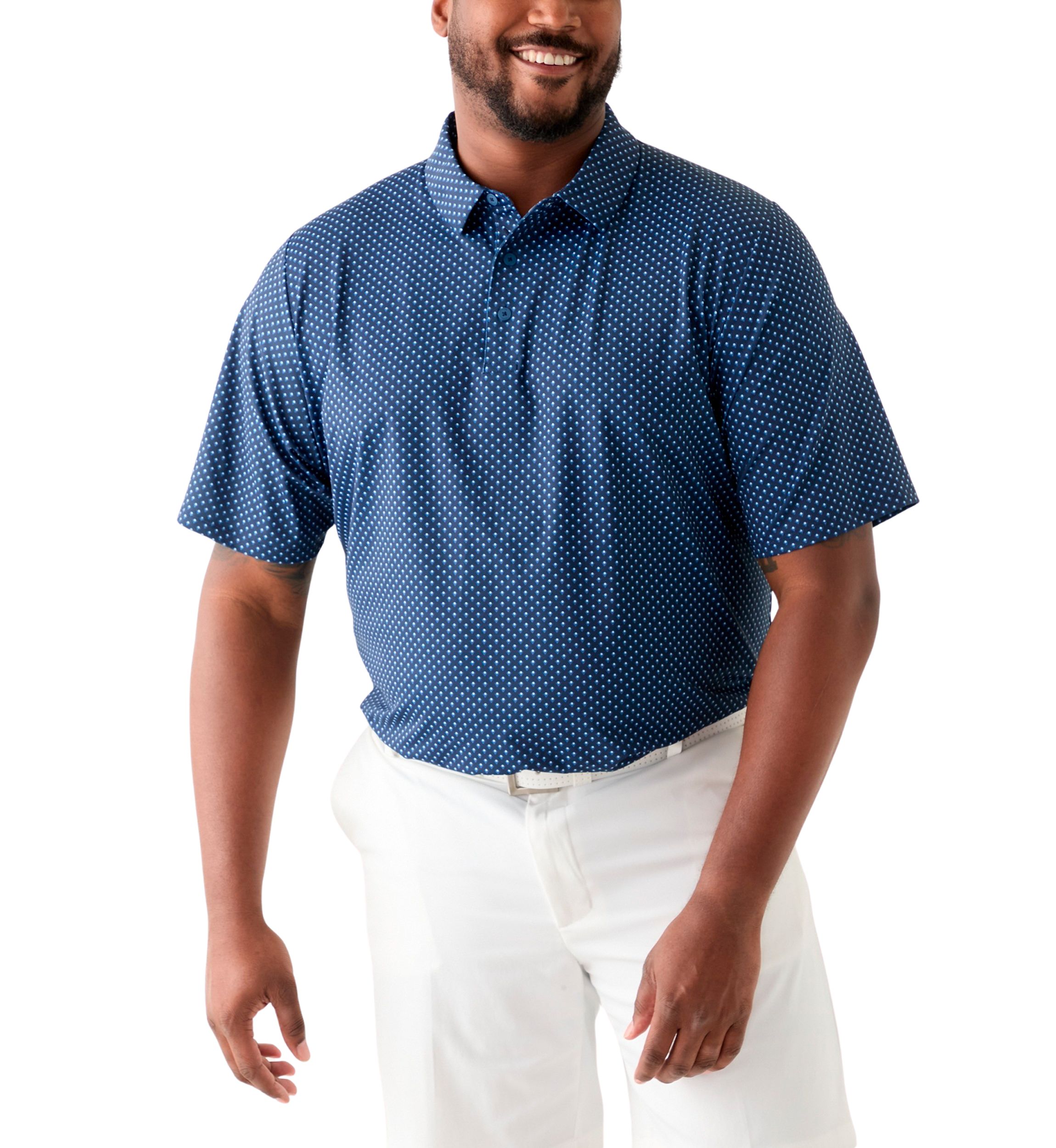 Big & Tall Trademark Chevron Print Short Sleeve Golf Polo Shirt