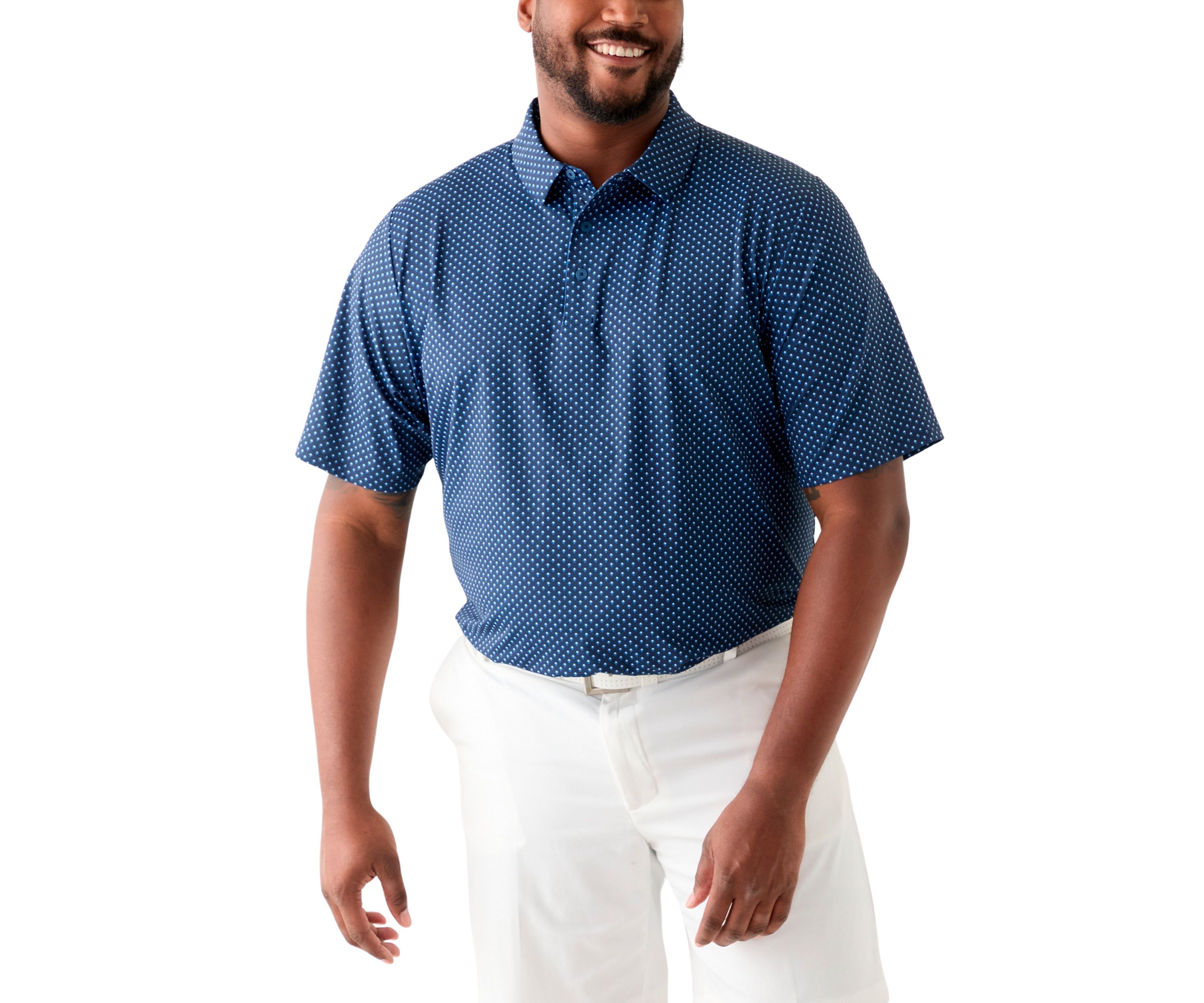 Big & Tall Trademark Chevron Print Short Sleeve Golf Polo Shirt