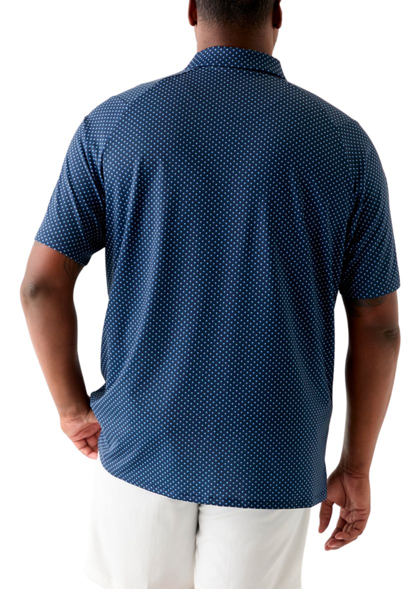 Big & Tall Trademark Chevron Print Short Sleeve Golf Polo Shirt
