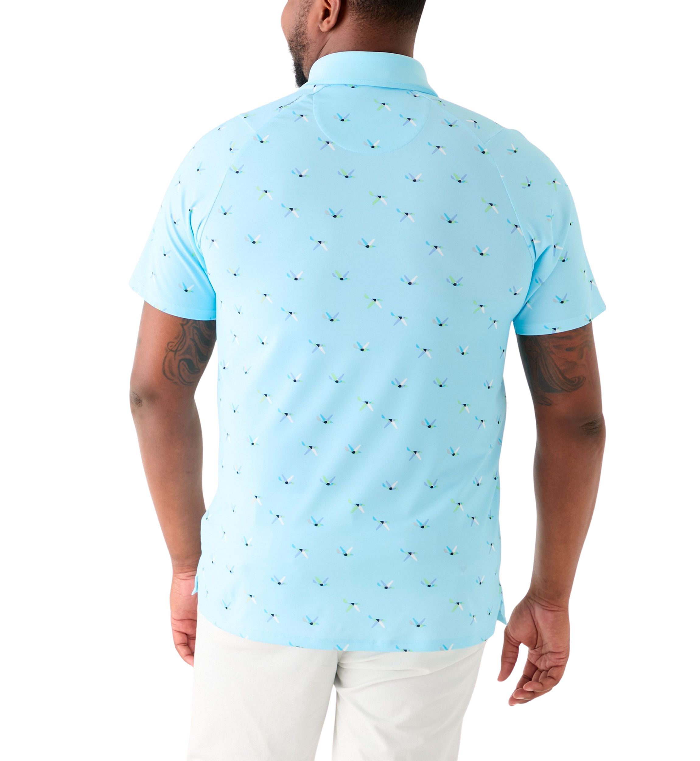 Big & Tall Allover Birdie Print Short Sleeve Golf Polo Shirt