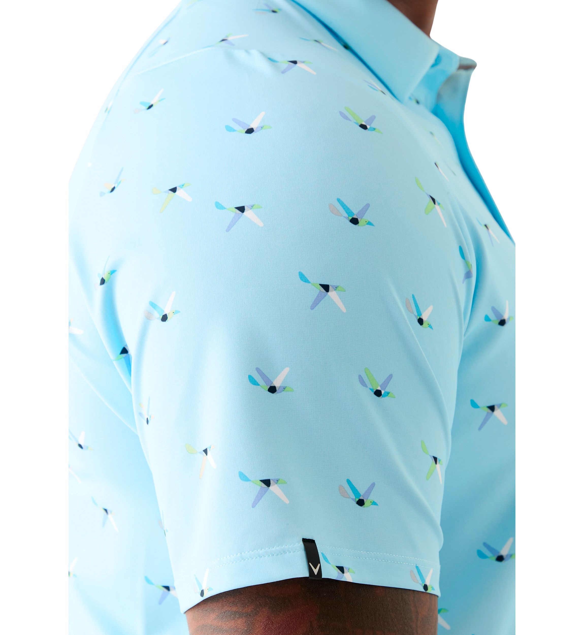 Big & Tall Allover Birdie Print Short Sleeve Golf Polo Shirt