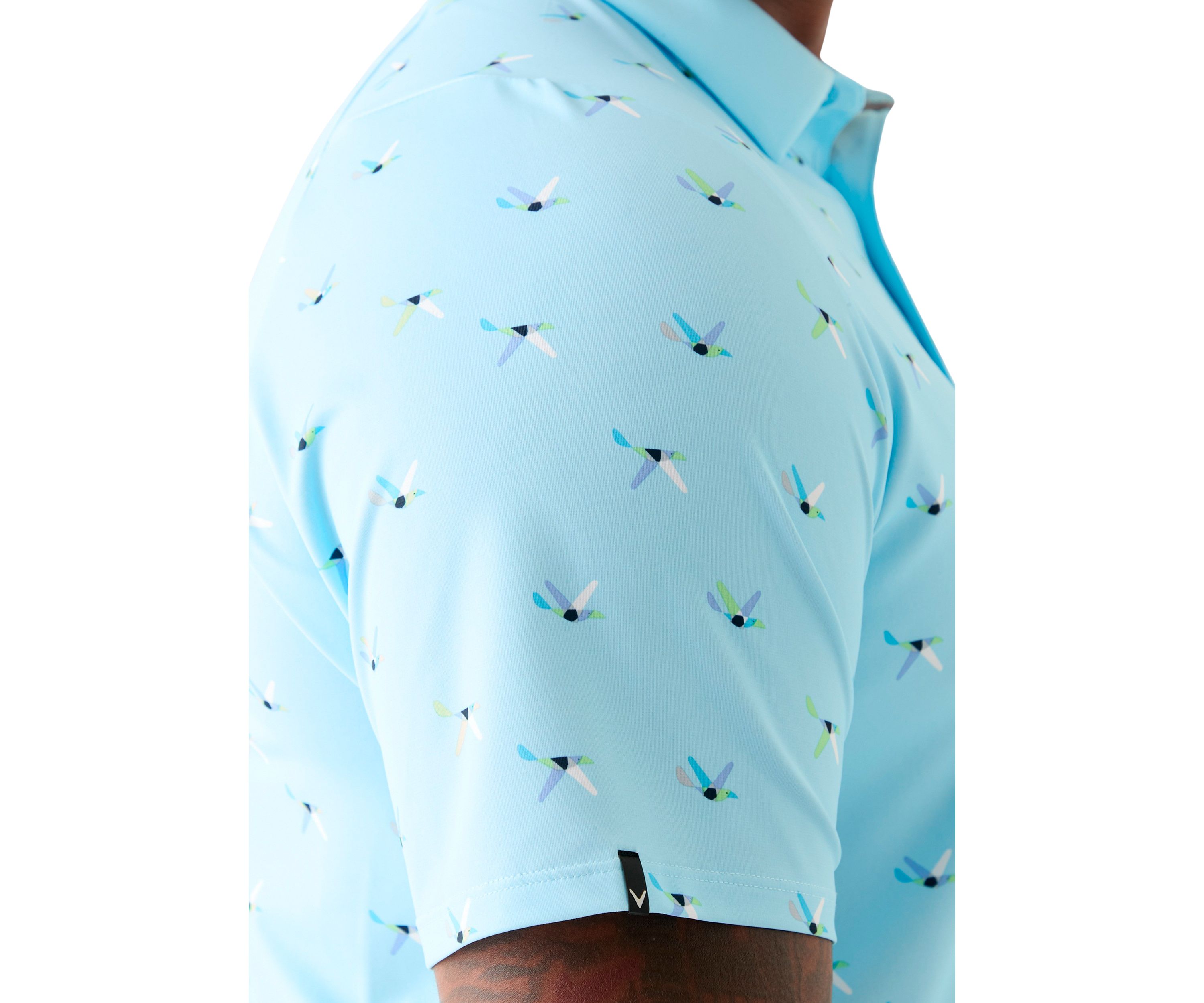 Big & Tall Allover Birdie Print Short Sleeve Golf Polo Shirt