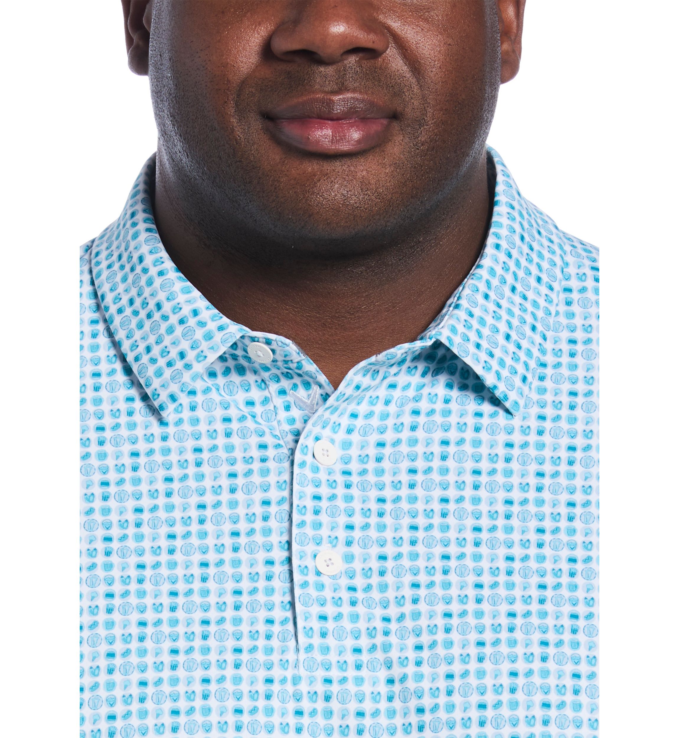 Big & Tall 18th Hole Food Print Short Sleeve Golf Polo Shirt