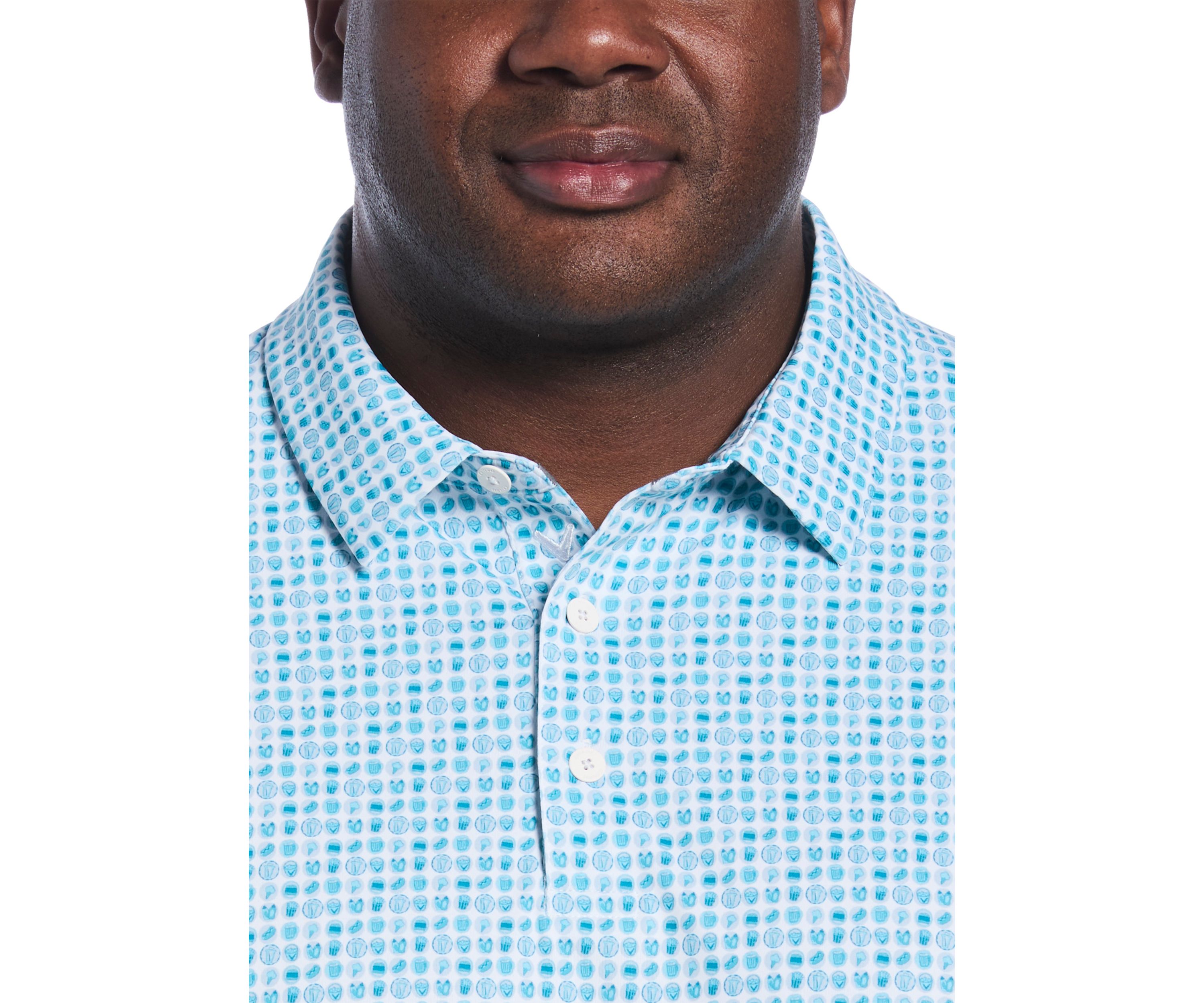 Big & Tall 18th Hole Food Print Short Sleeve Golf Polo Shirt