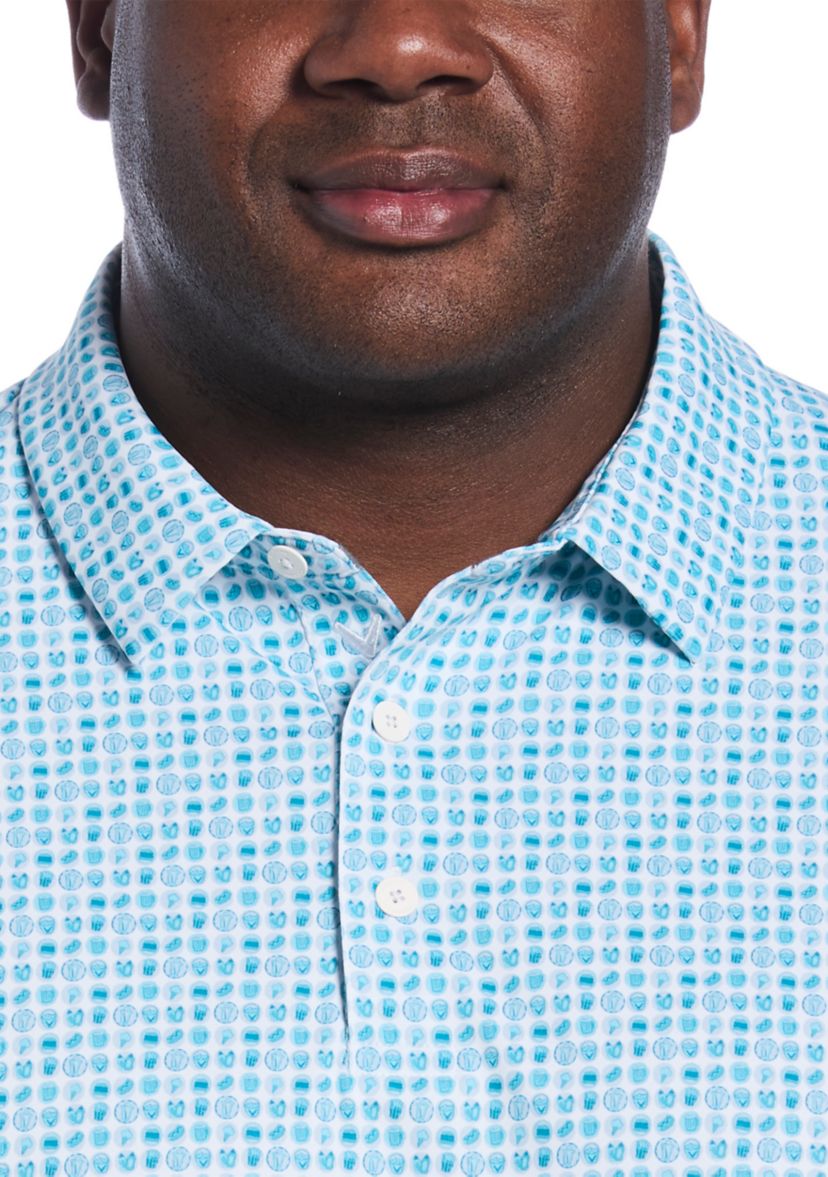 Big & Tall 18th Hole Food Print Short Sleeve Golf Polo Shirt
