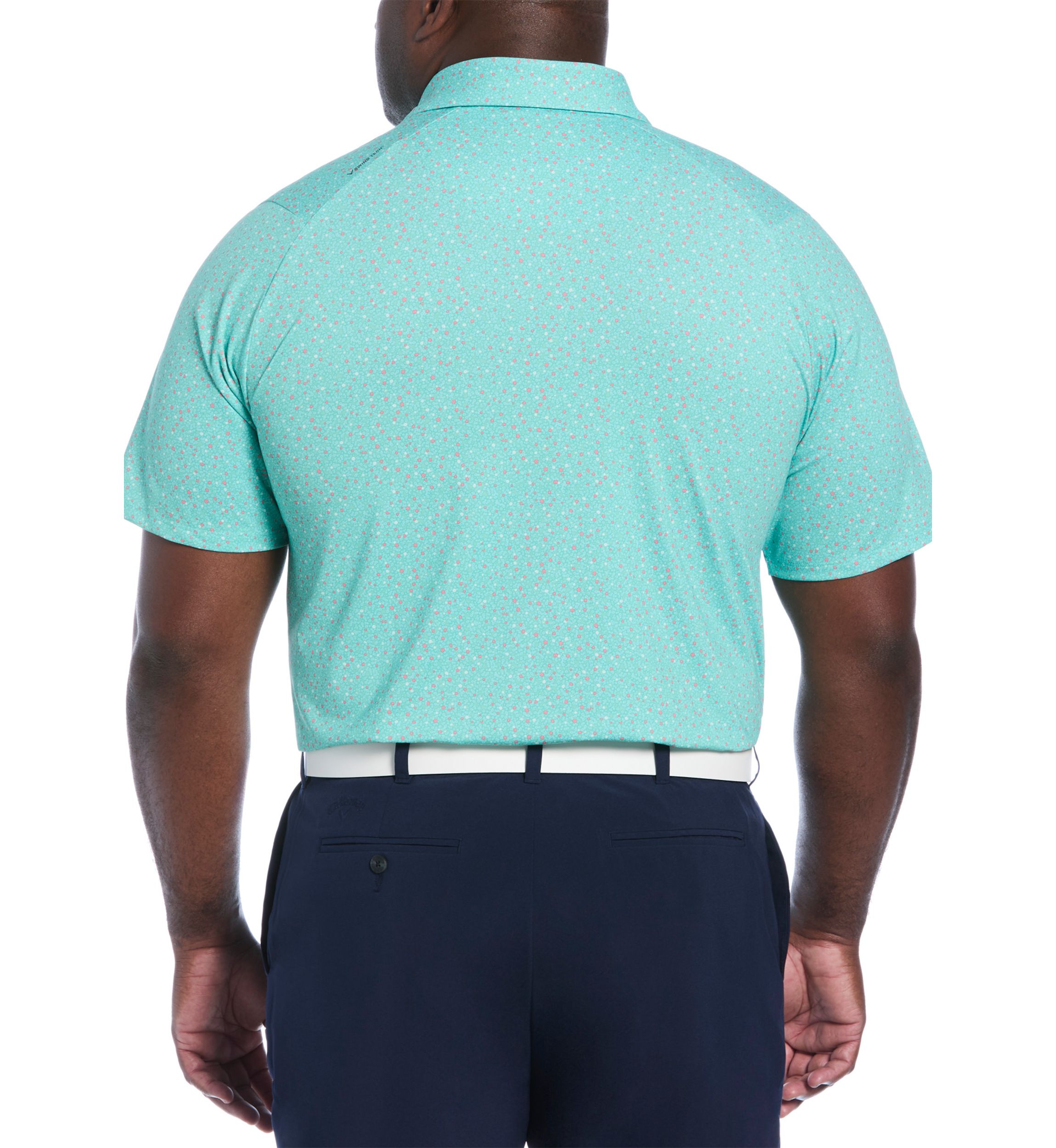 Big & Tall Micro Floral Print Short Sleeve Golf Polo Shirt