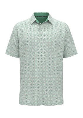 Callaway Golf Men's Big & Tall Golf Foulard Print Short Sleeve Golf Polo Shirt, Green, 3XL Tall