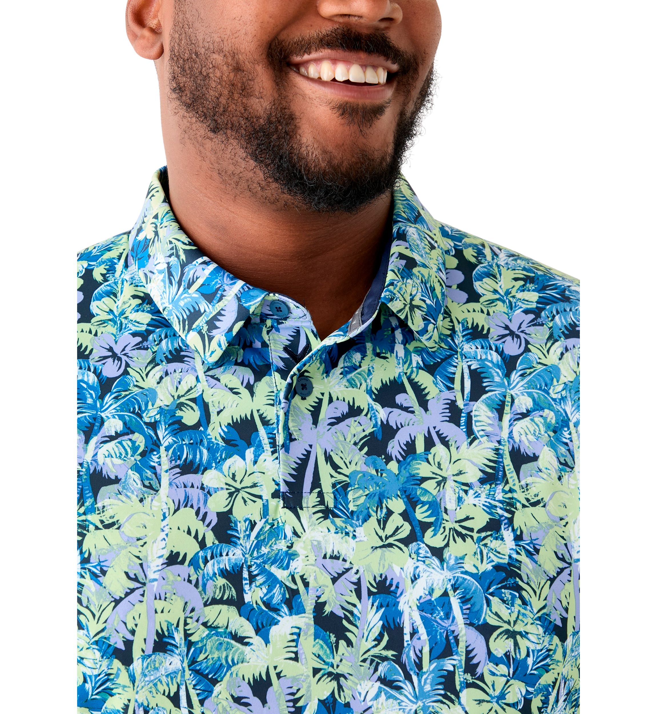 Big & Tall Sunrise Confetti Print Short Sleeve Golf Polo Shirt