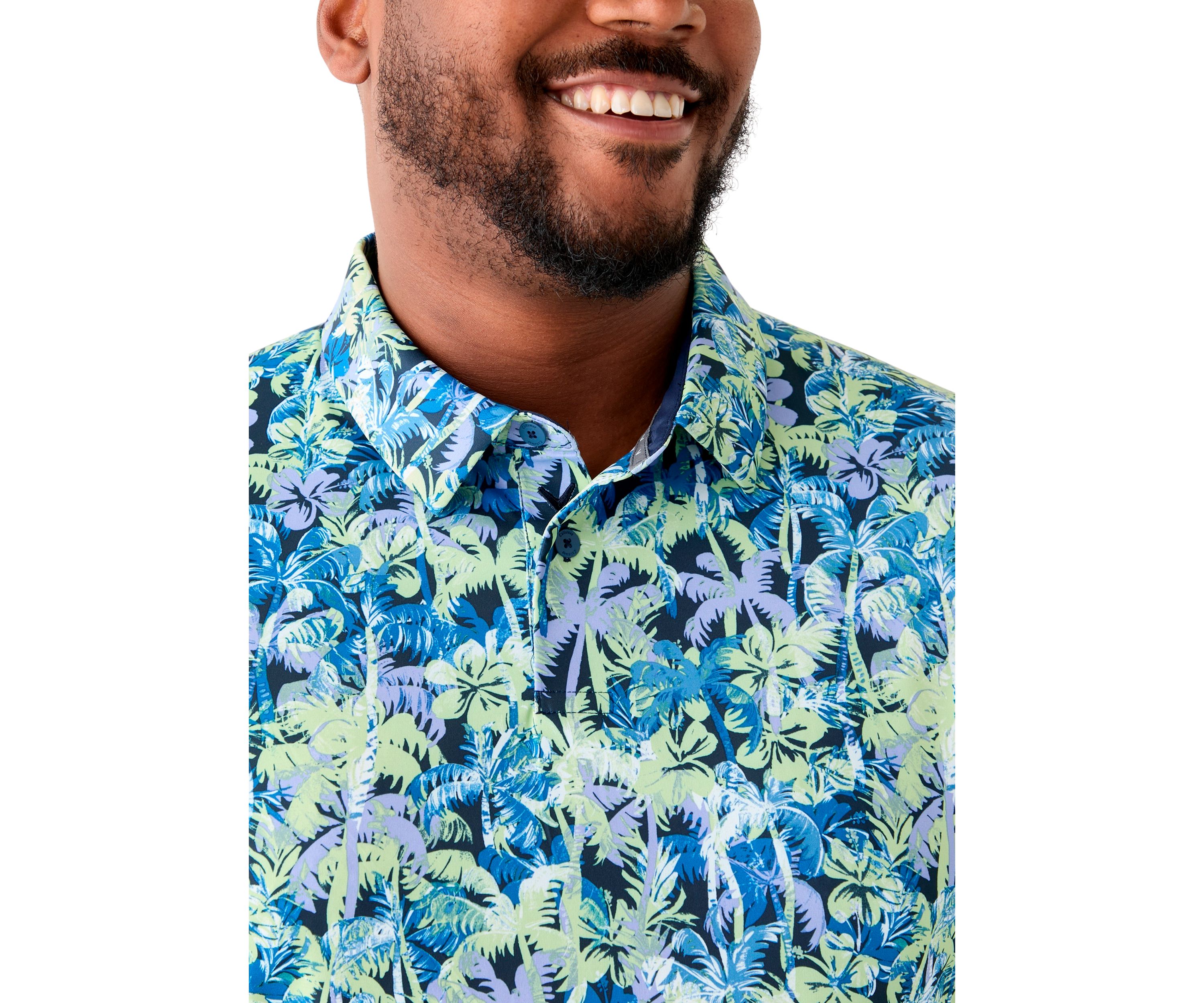Big & Tall Sunrise Confetti Print Short Sleeve Golf Polo Shirt