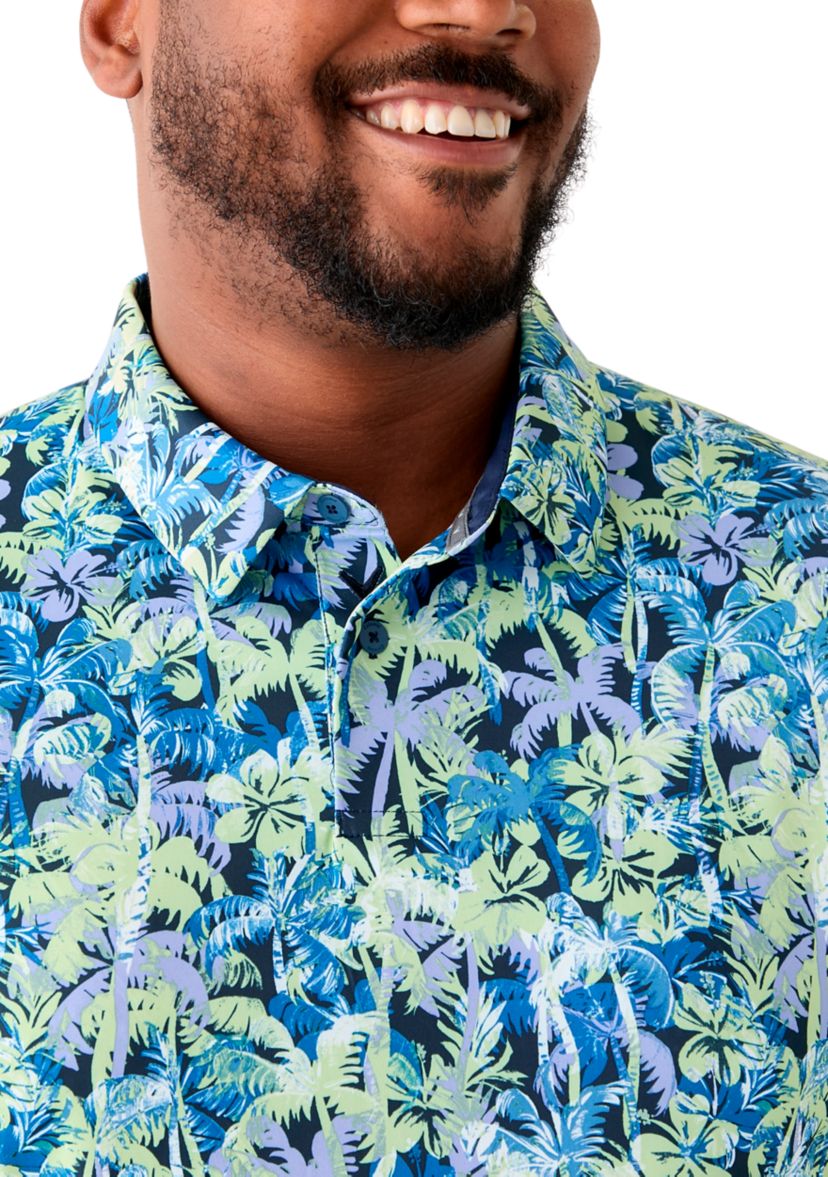 Big & Tall Sunrise Confetti Print Short Sleeve Golf Polo Shirt