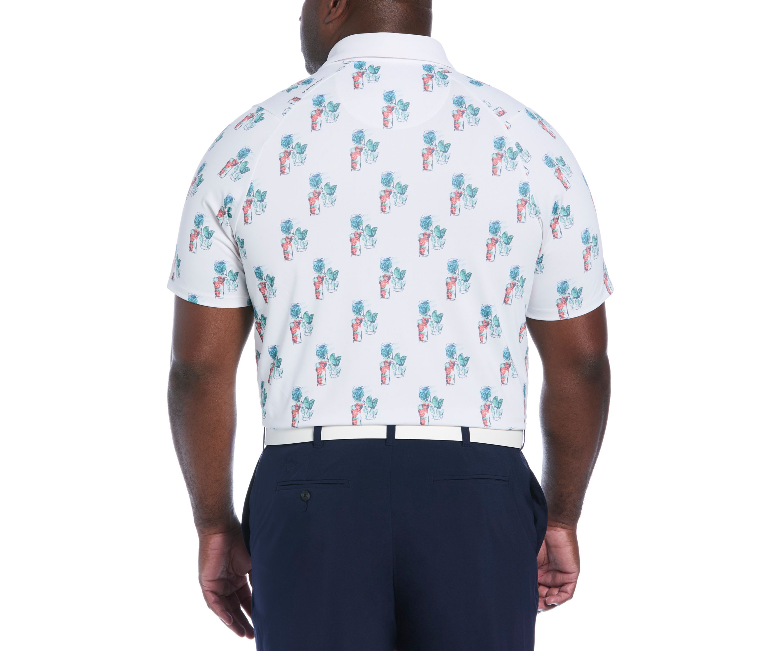 Big & Tall Short Sleeve 19th Hole Drink Print Polo Shirt