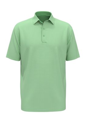 Callaway Golf Men's Big & Tall Allover Gingham Printed Short Sleeve Golf Polo Shirt, Green, 2XL Long