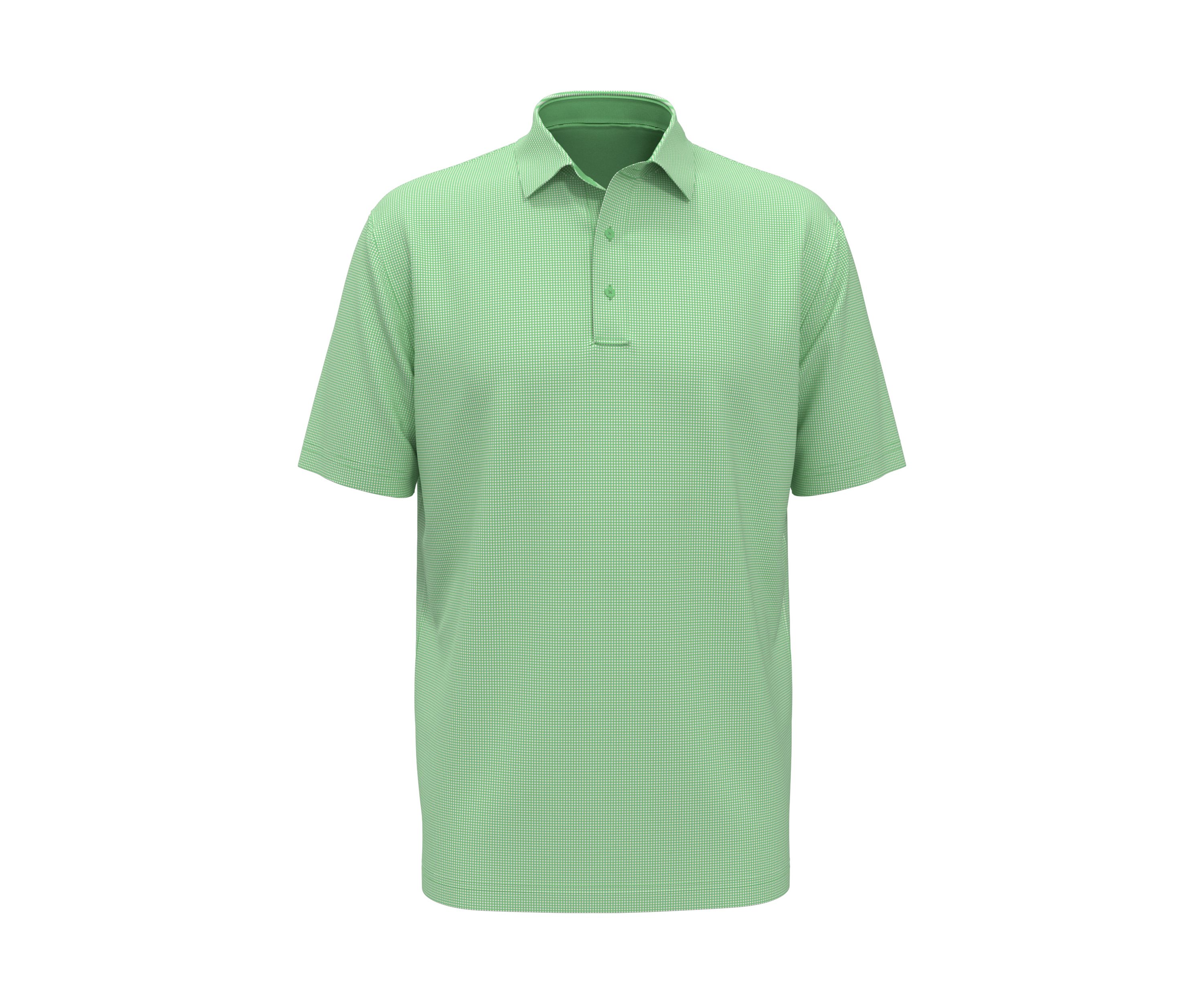 Big & Tall Allover Gingham Printed Short Sleeve Golf Polo Shirt