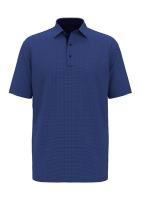Callaway Golf Men's Big & Tall Allover Gingham Printed Short Sleeve Golf Polo Shirt, 3XL Big