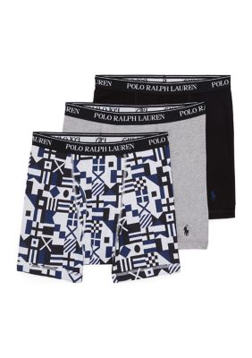 IZOD Men's Mid Thigh Boxer Brief Underwear, 3-Pack, 5.5 