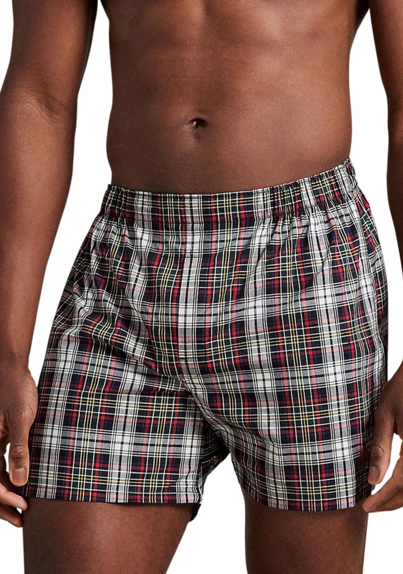  Mens Classic Fit Cotton Woven Boxers - 3-Pack 