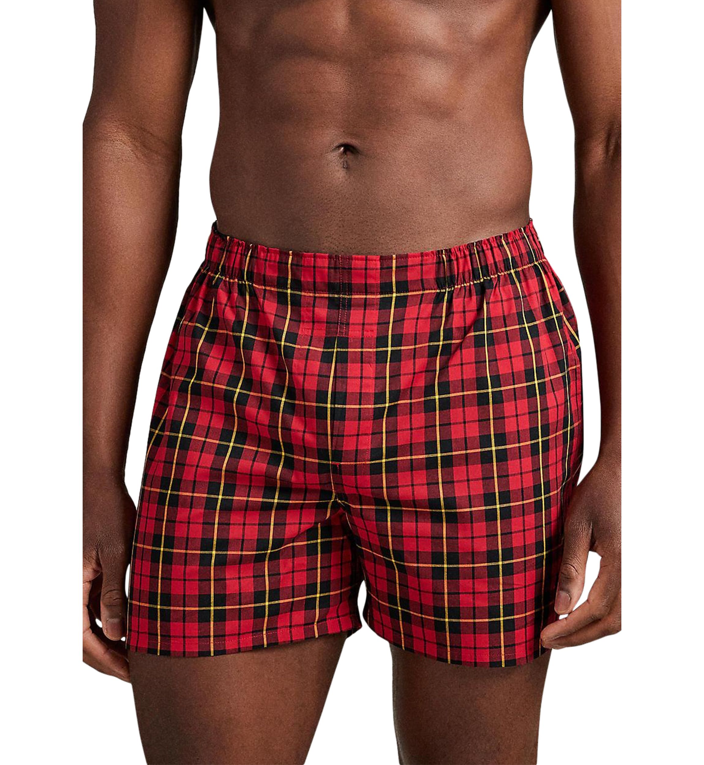 Mens Classic Fit Cotton Woven Boxers - 3-Pack 