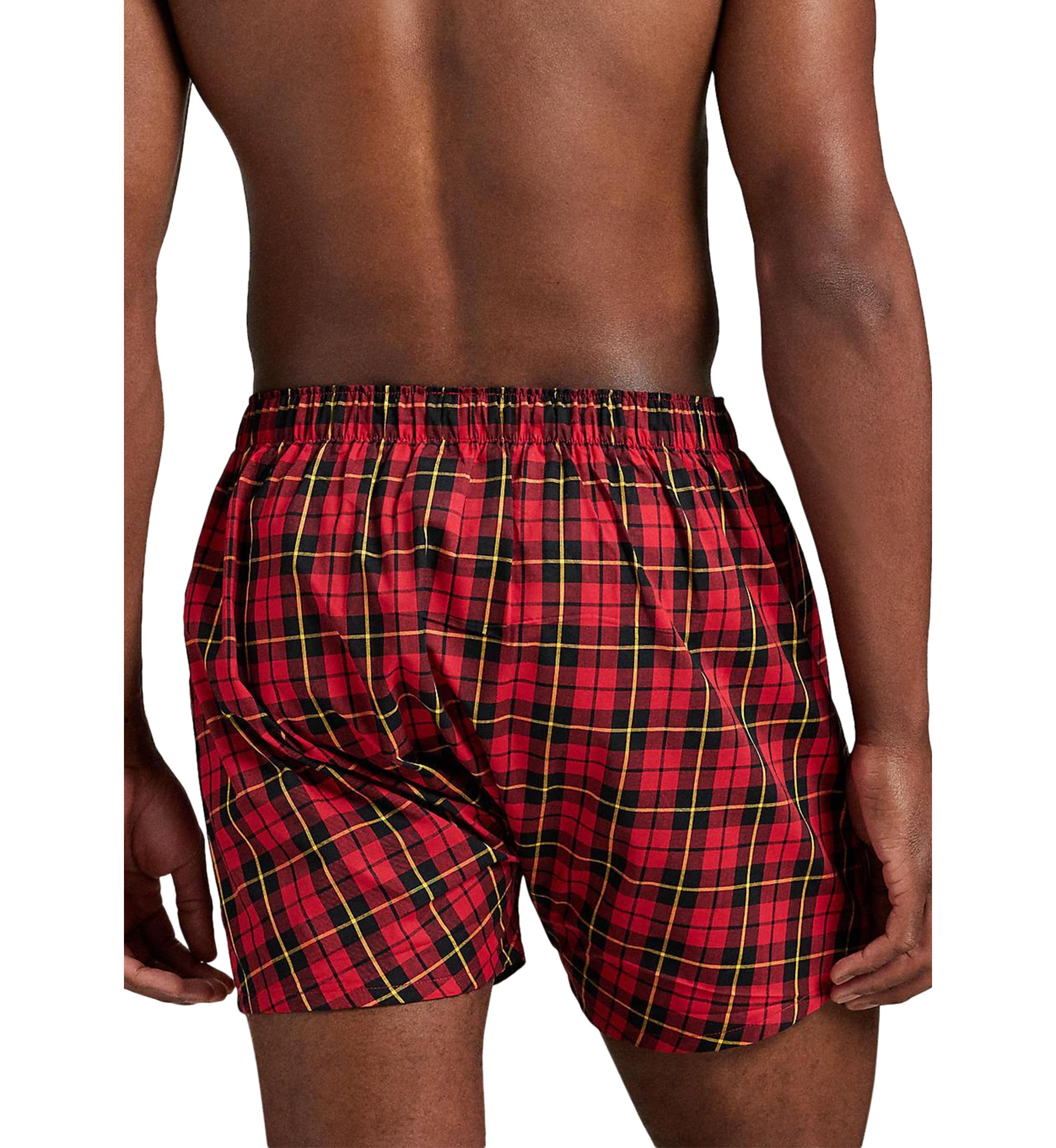 Mens Classic Fit Cotton Woven Boxers - 3-Pack 