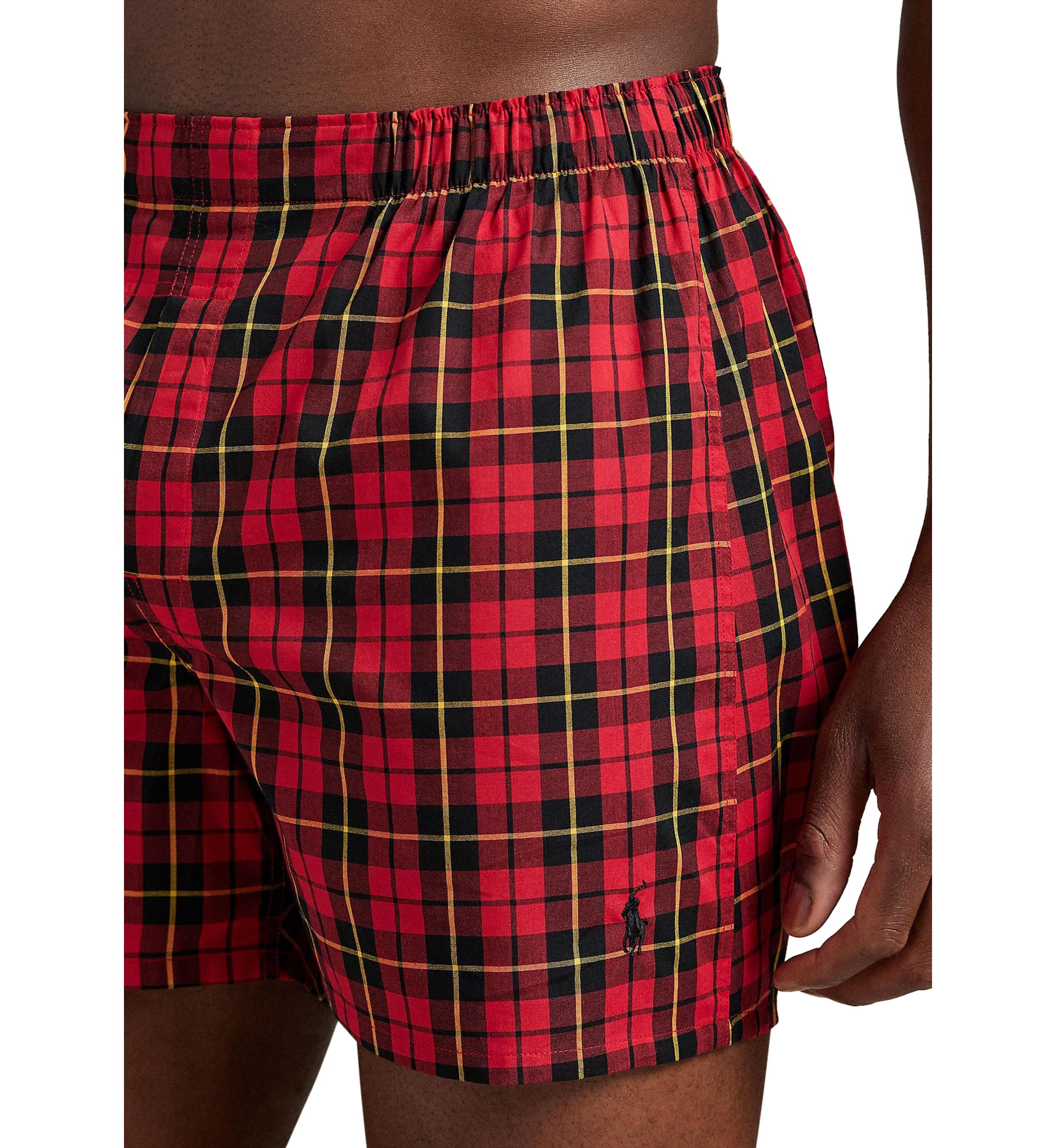 Mens Classic Fit Cotton Woven Boxers - 3-Pack 