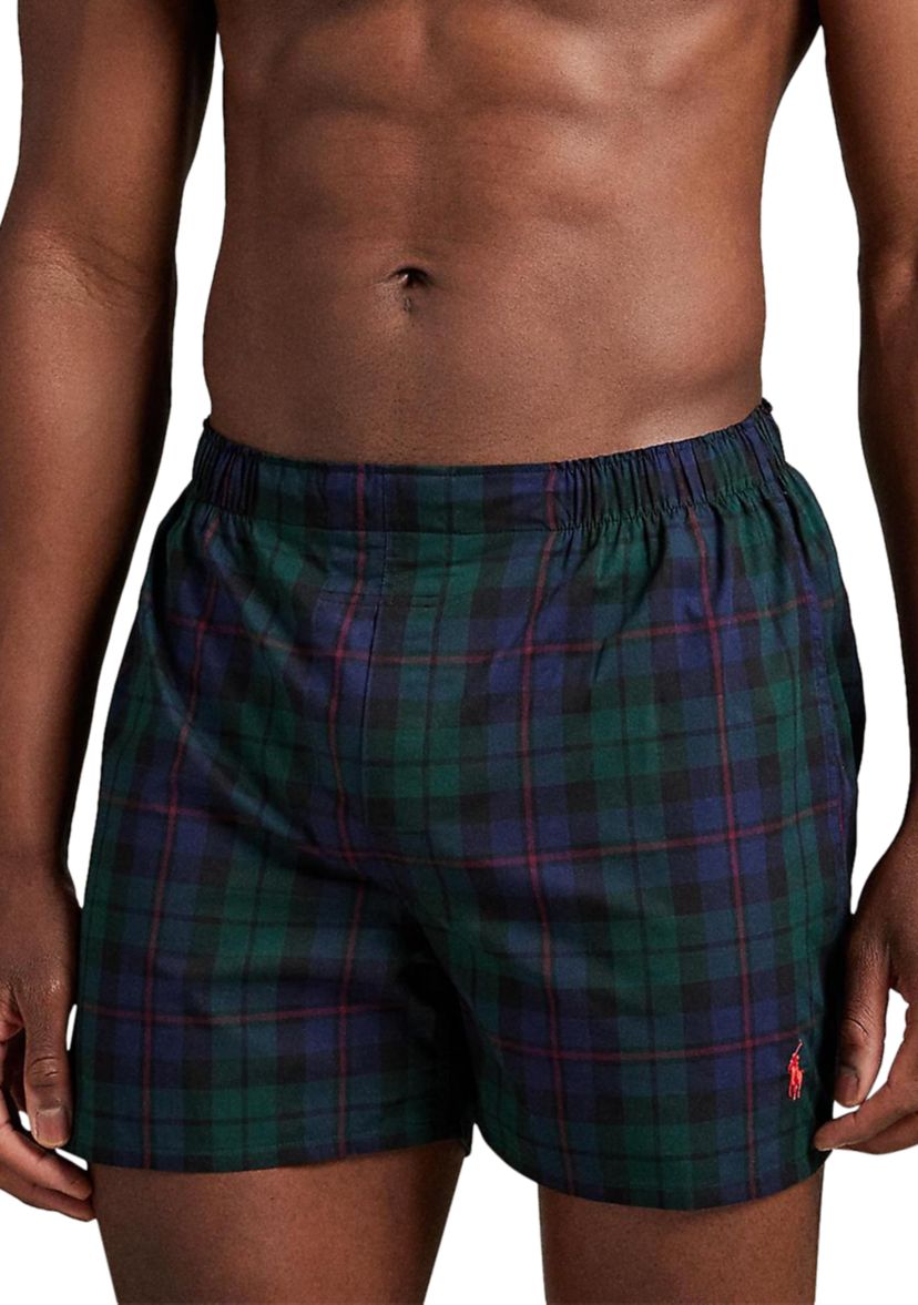 Mens Classic Fit Cotton Woven Boxers - 3-Pack 