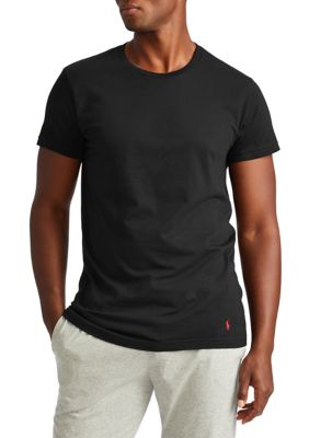 Polo Ralph Lauren Men's Big & Tall Crew Neck Undershirt - 3 Pack, Black, 1X