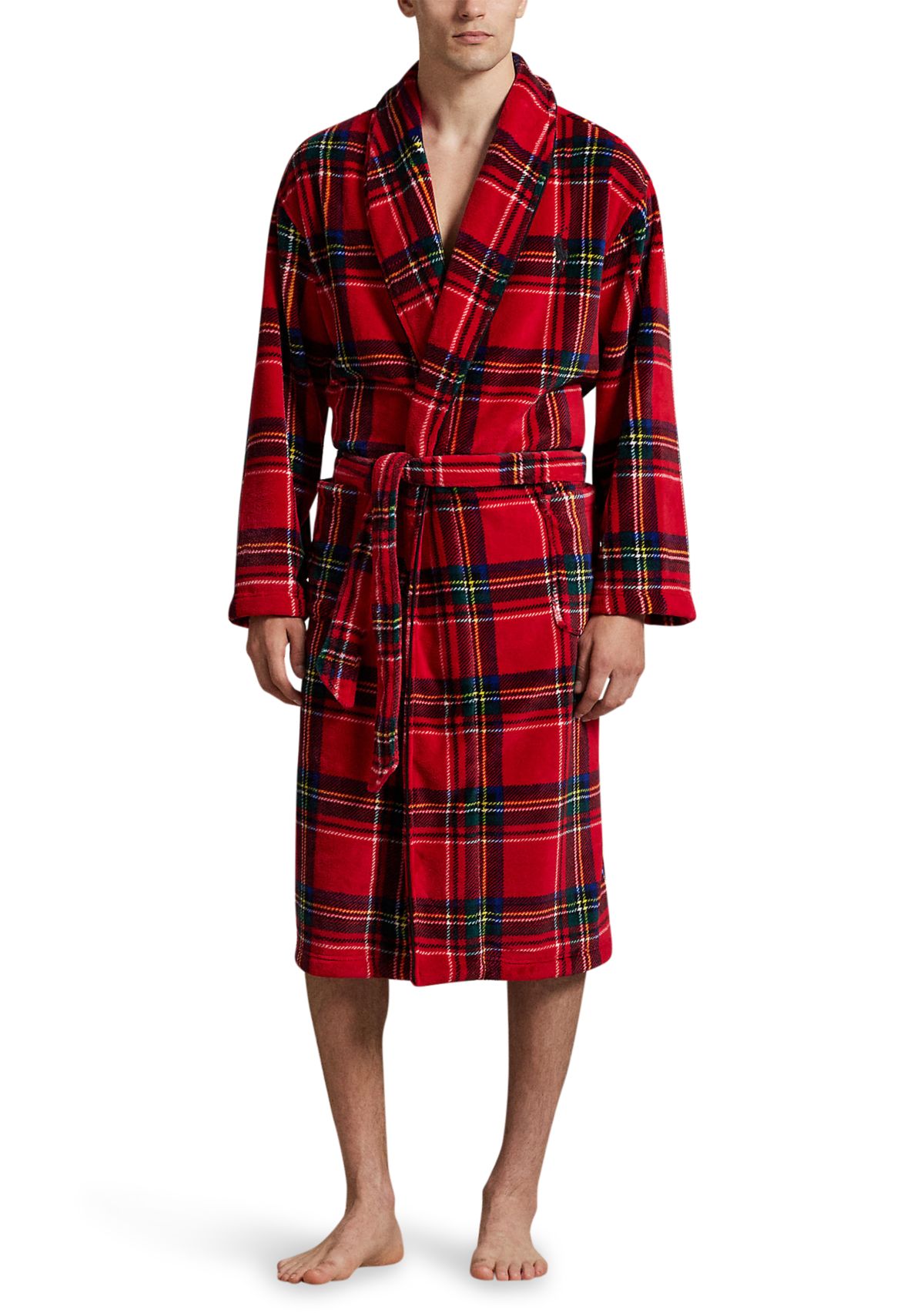 Microfiber Plush Plaid Robe 