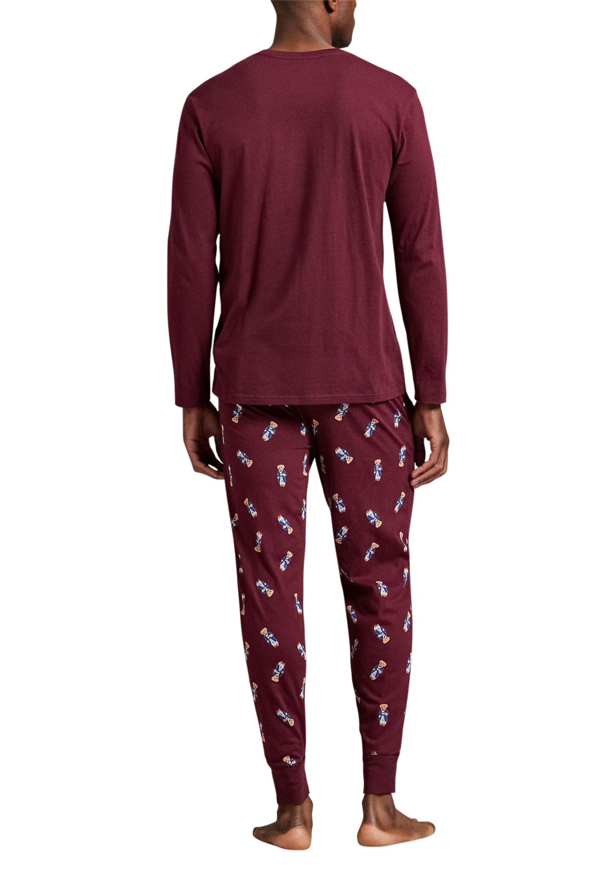 	  Mens Long Sleeve Crewneck Shirt and Pajama Pants Set 