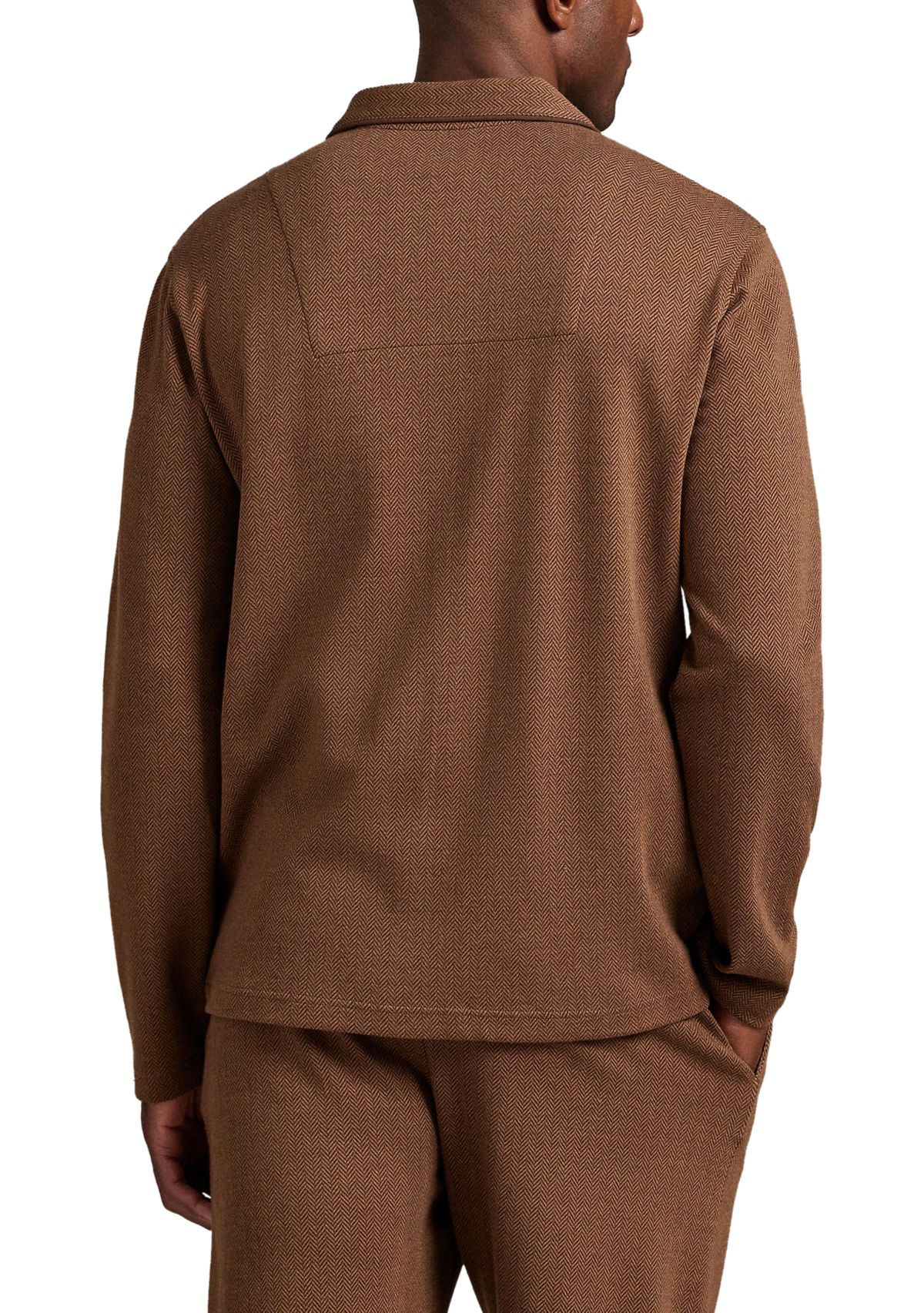  Herringbone Long Sleeve Pajama Top 