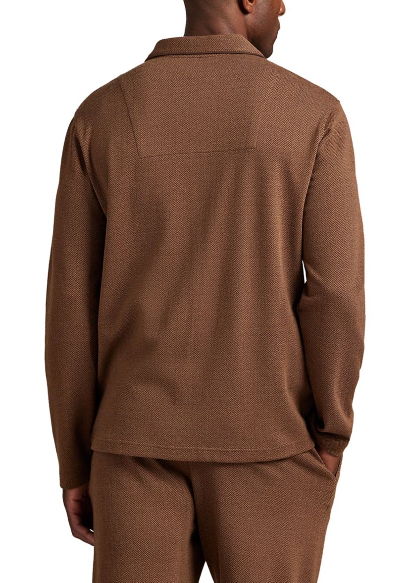  Herringbone Long Sleeve Pajama Top 