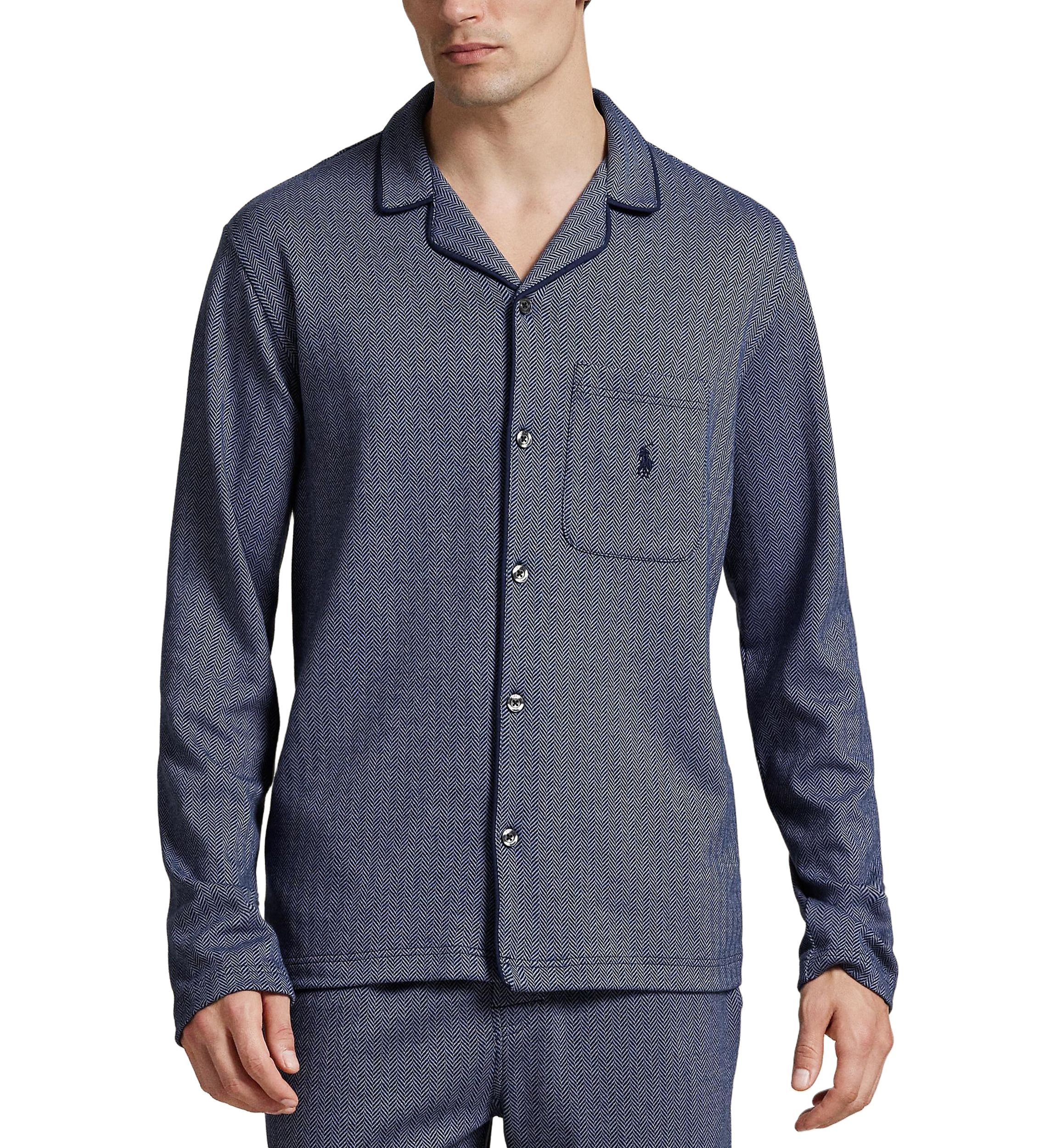 Herringbone Long Sleeve Pajama Top 