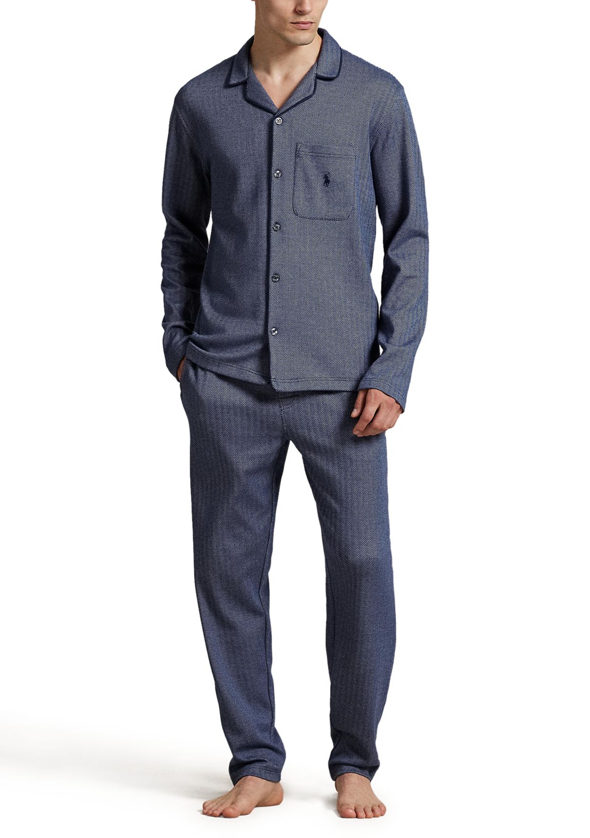 Herringbone Long Sleeve Pajama Top 