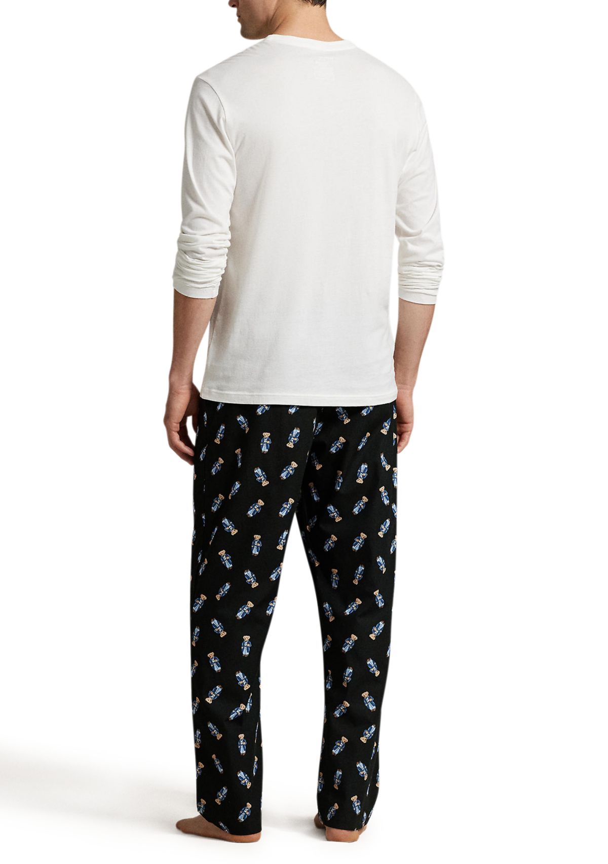Mens Long Sleeve Crewneck Shirt and Pajama Pants Set 
