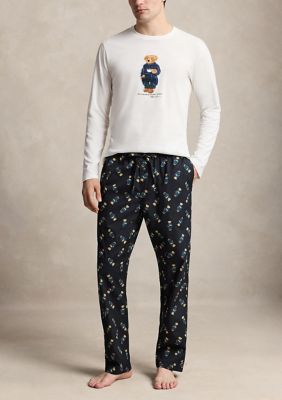 Polo Ralph Lauren Men's Crew Shirt and Bear Pajama Pant Set, Large