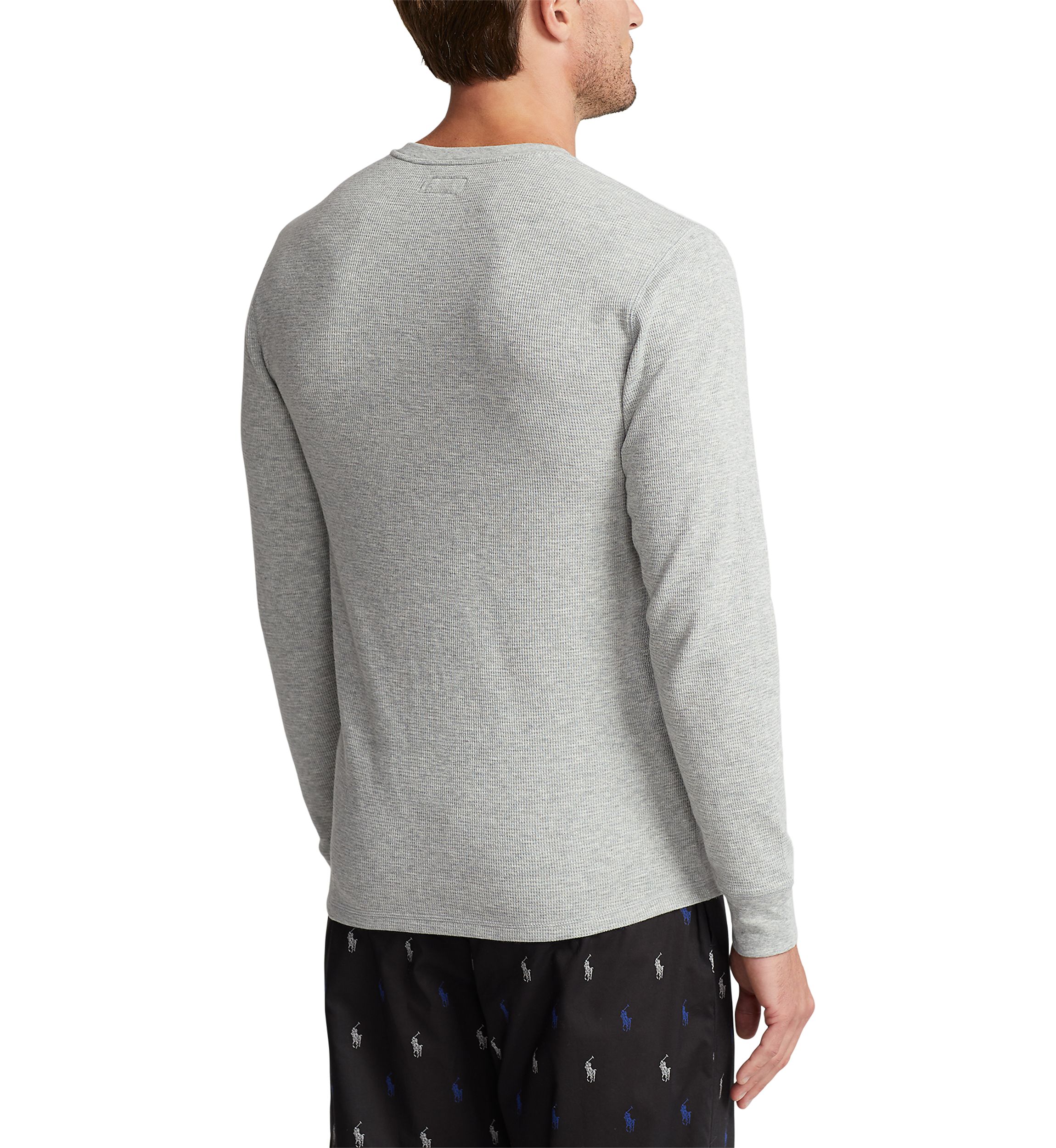 Long Sleeve Waffle Knit Crew Neck Sleep Shirt