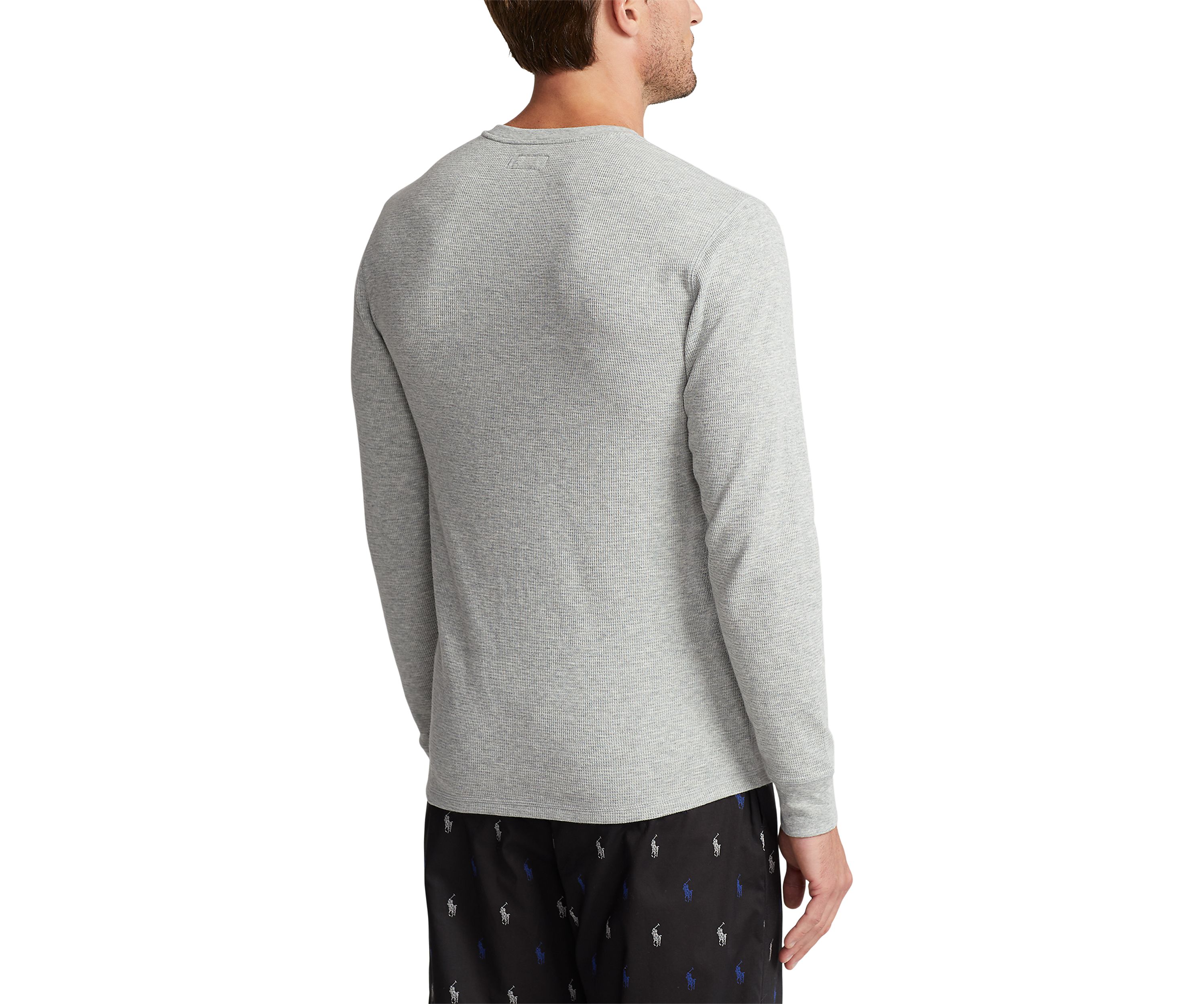 Long Sleeve Waffle Knit Crew Neck Sleep Shirt