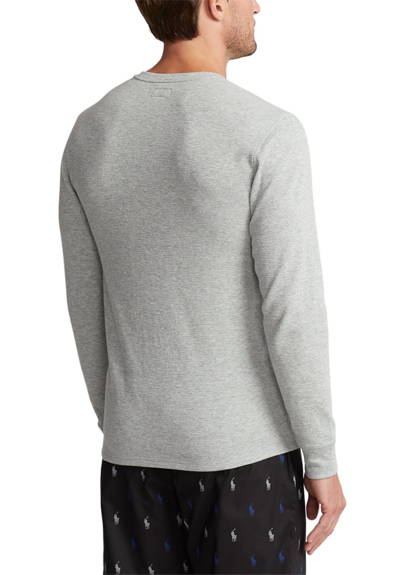 Long Sleeve Waffle Knit Crew Neck Sleep Shirt