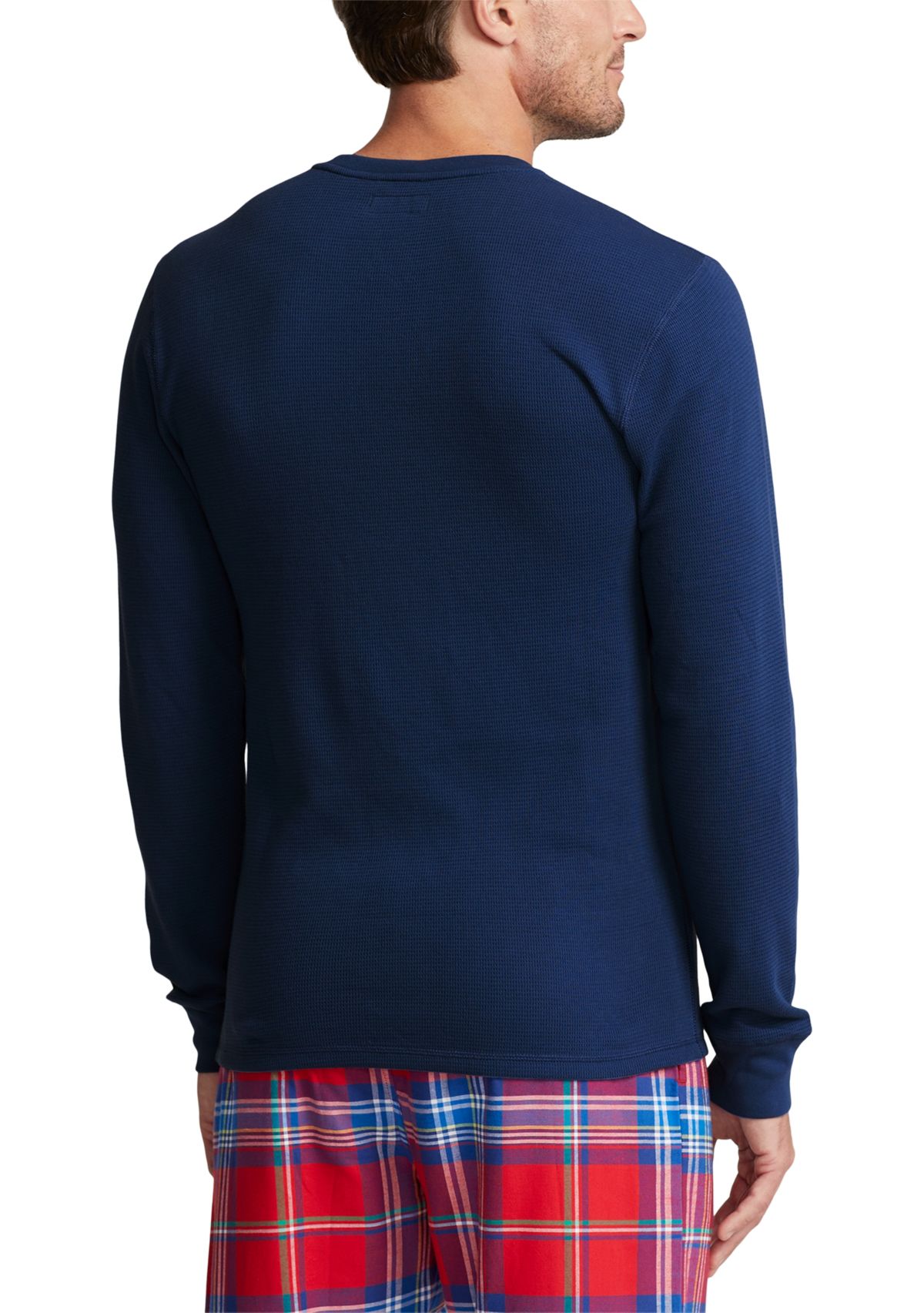 Long Sleeve Waffle Knit Crew Neck Sleep Shirt