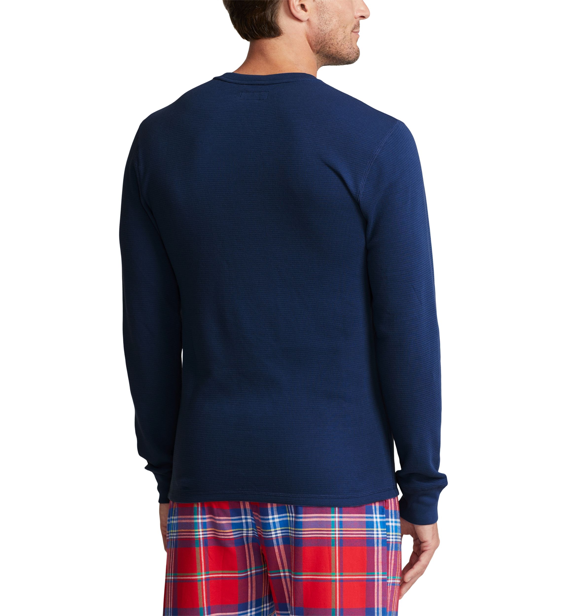 Long Sleeve Waffle Knit Crew Neck Sleep Shirt