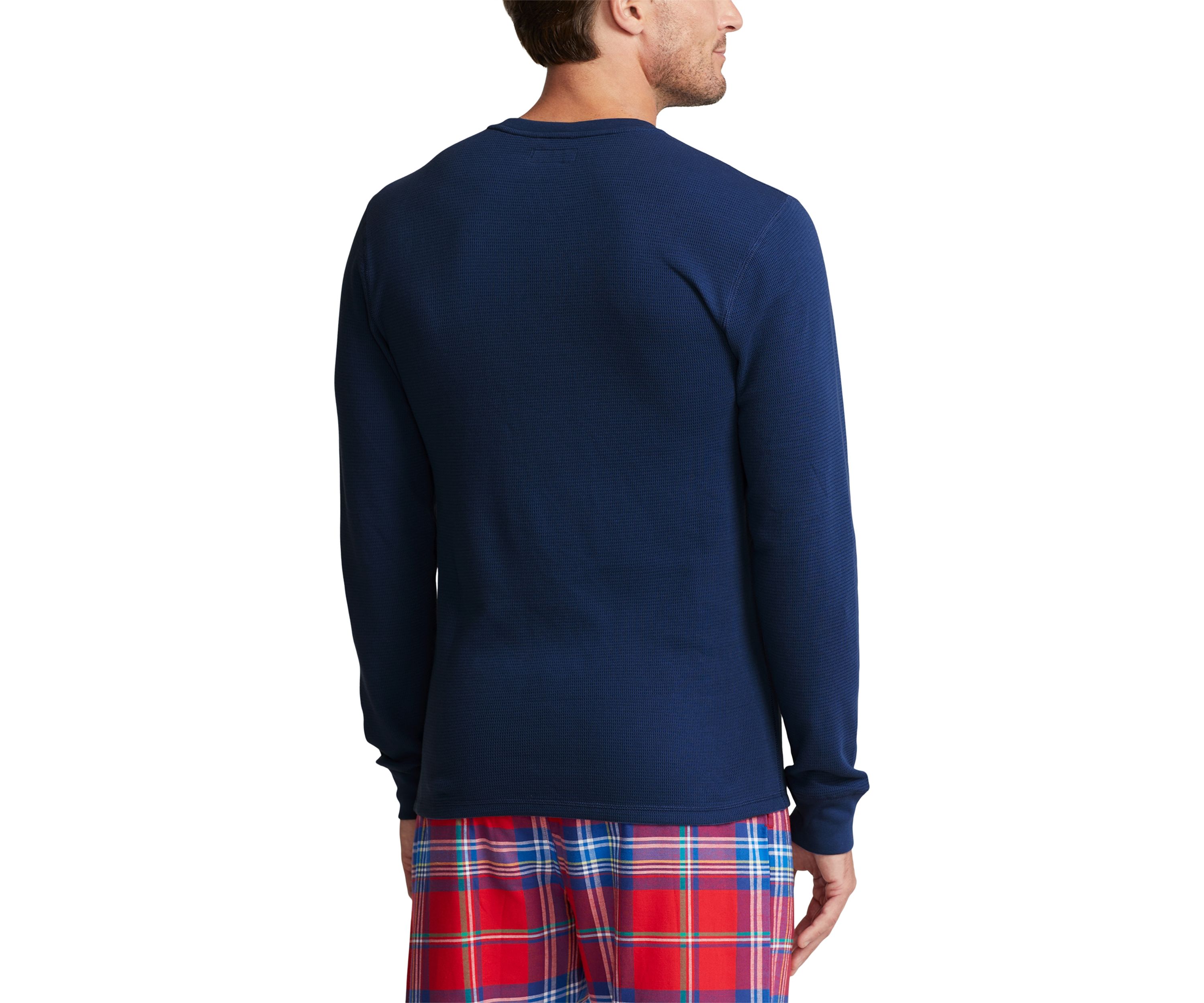 Long Sleeve Waffle Knit Crew Neck Sleep Shirt
