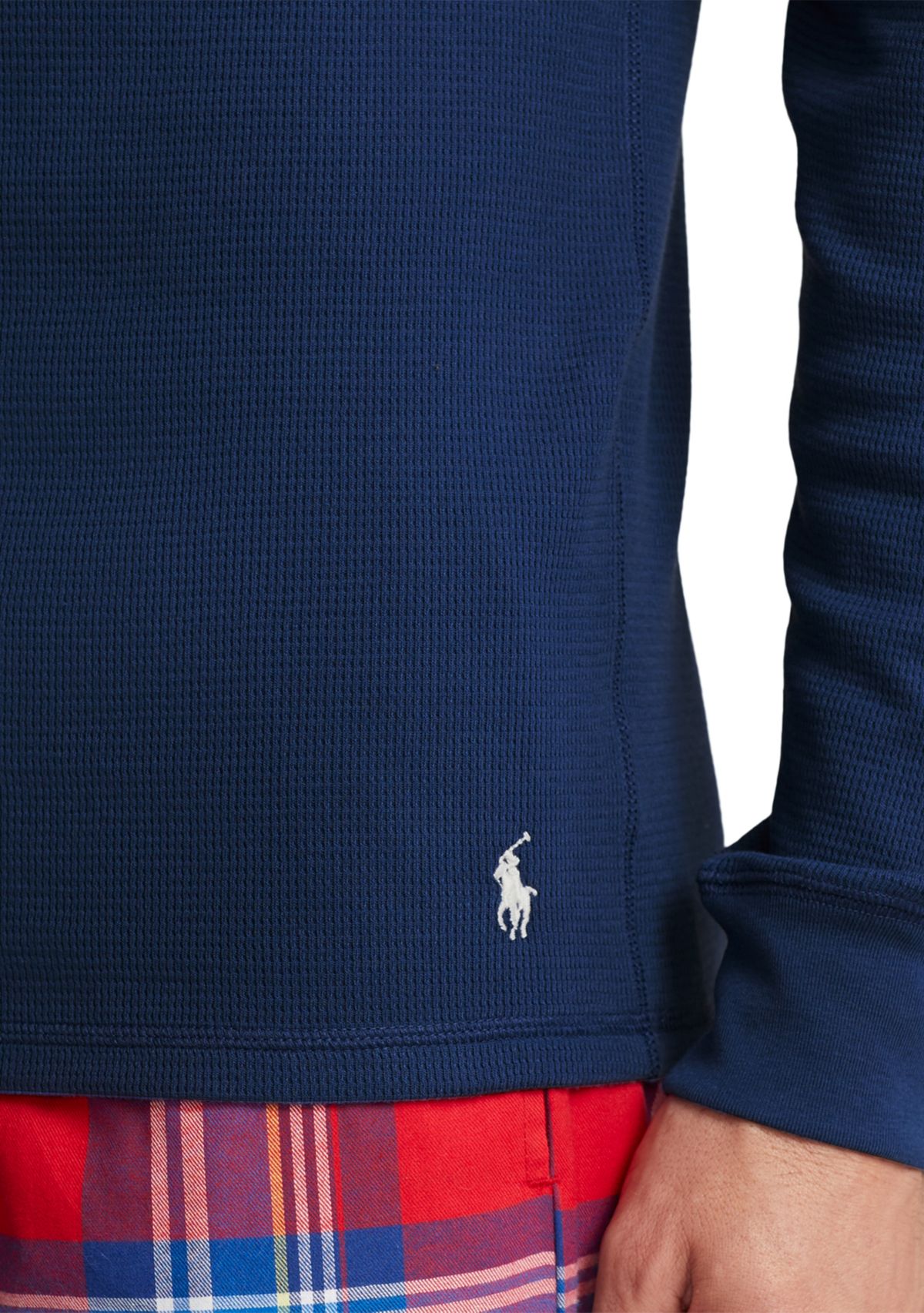 Long Sleeve Waffle Knit Crew Neck Sleep Shirt