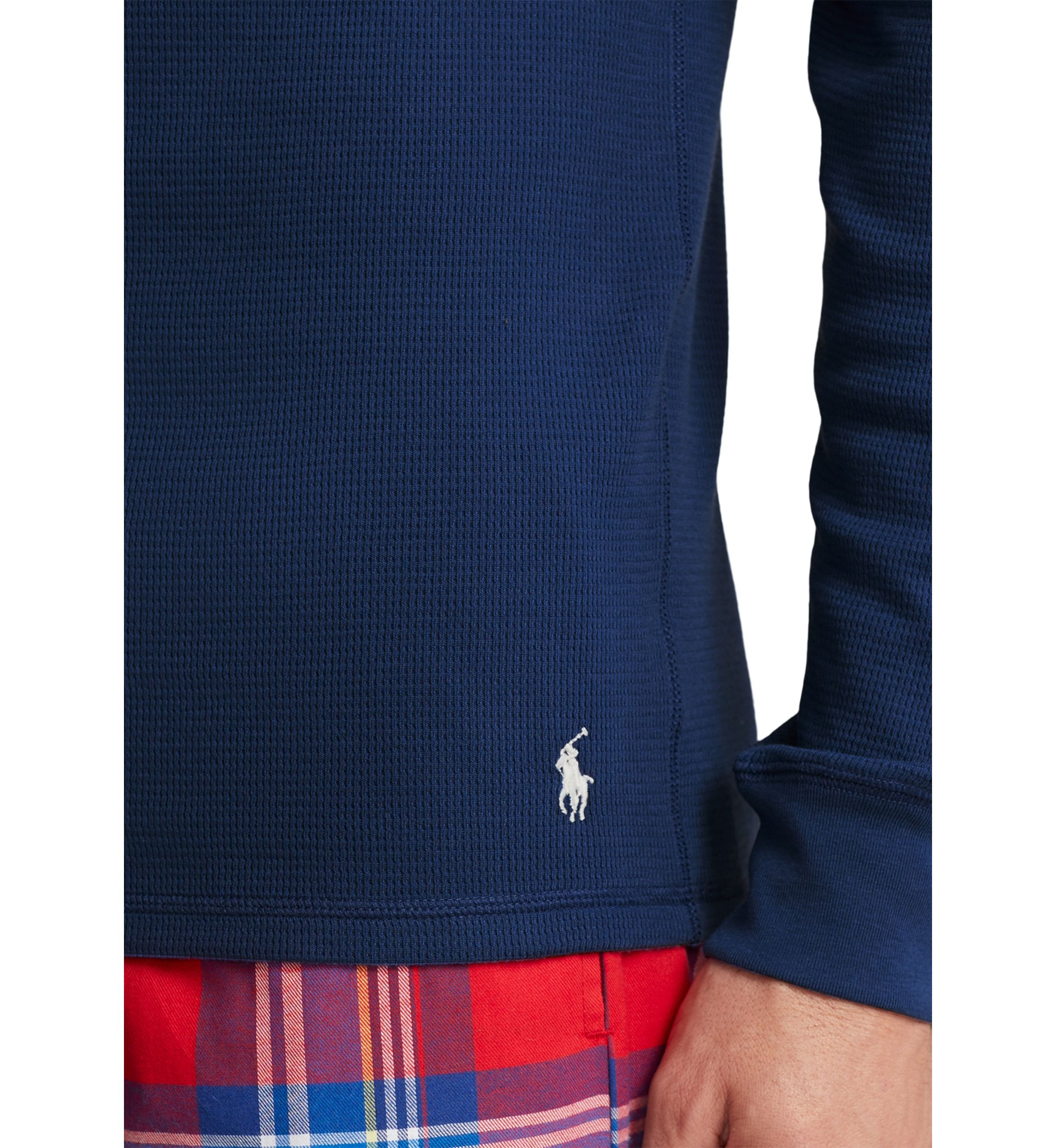 Long Sleeve Waffle Knit Crew Neck Sleep Shirt