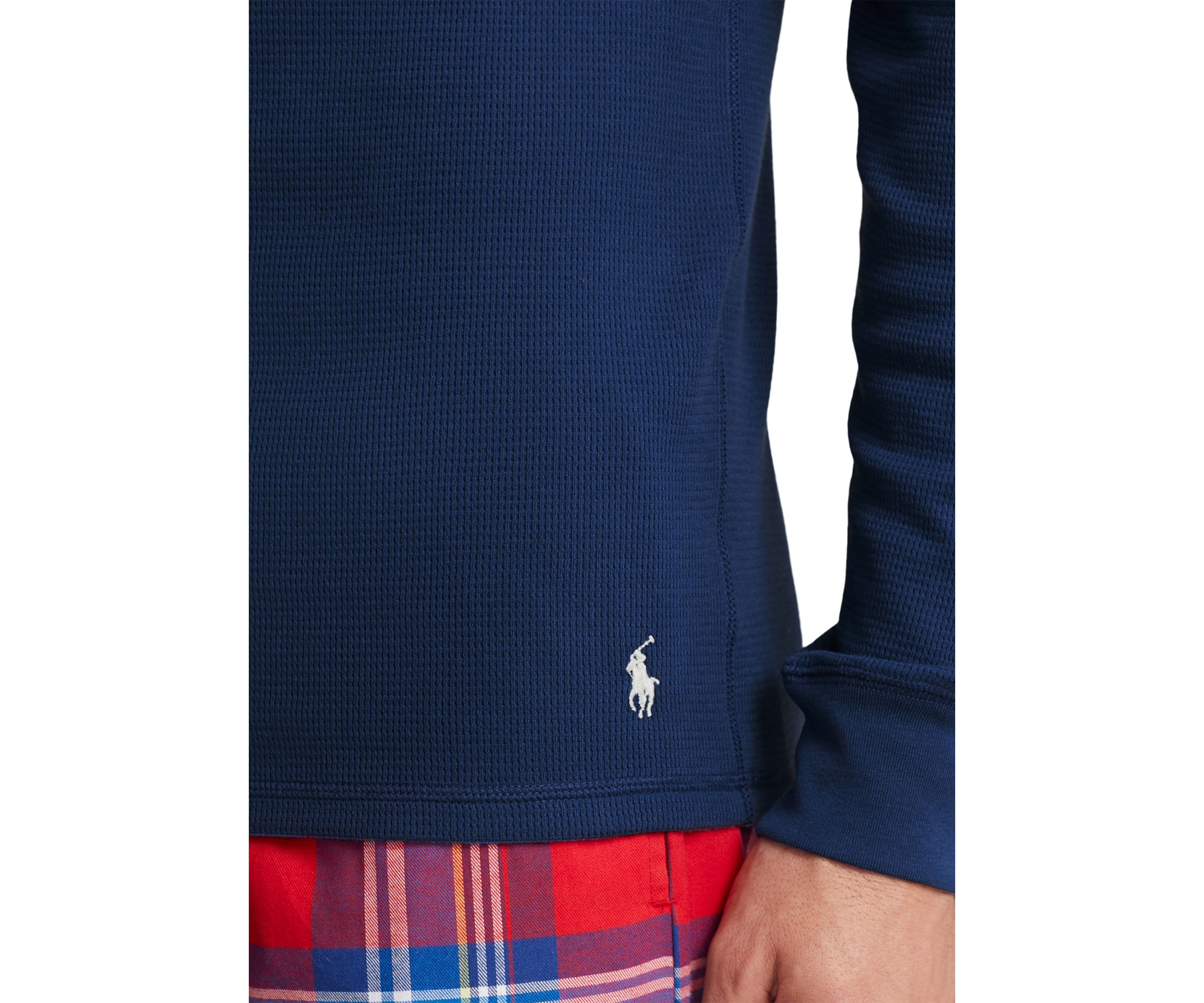 Long Sleeve Waffle Knit Crew Neck Sleep Shirt