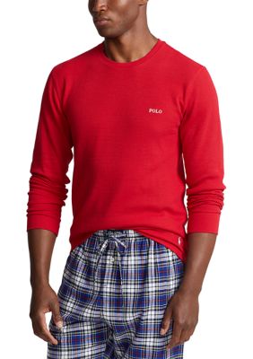 Polo Ralph Lauren Long Sleeve Waffle Knit Crew Neck Sleep Shirt | belk