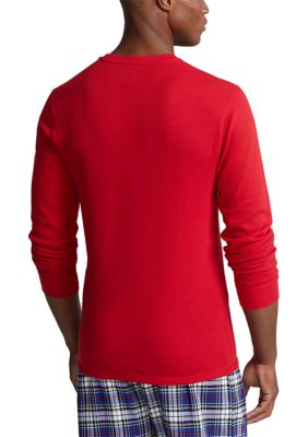 Polo Ralph Lauren Long Sleeve Waffle Knit Crew Neck Sleep Shirt | belk